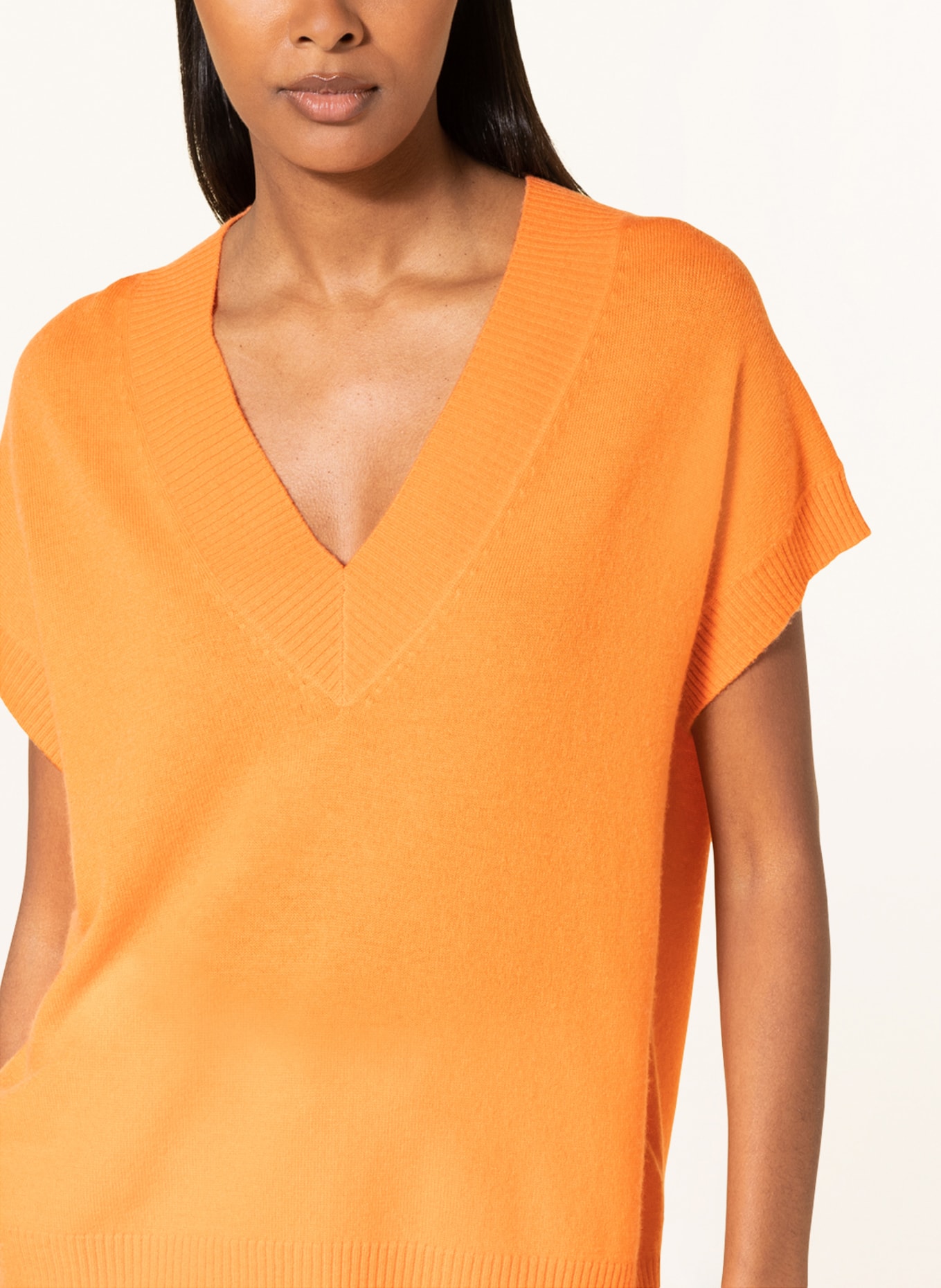 ALLUDE Sweater vest with cashmere, Color: ORANGE (Image 4)