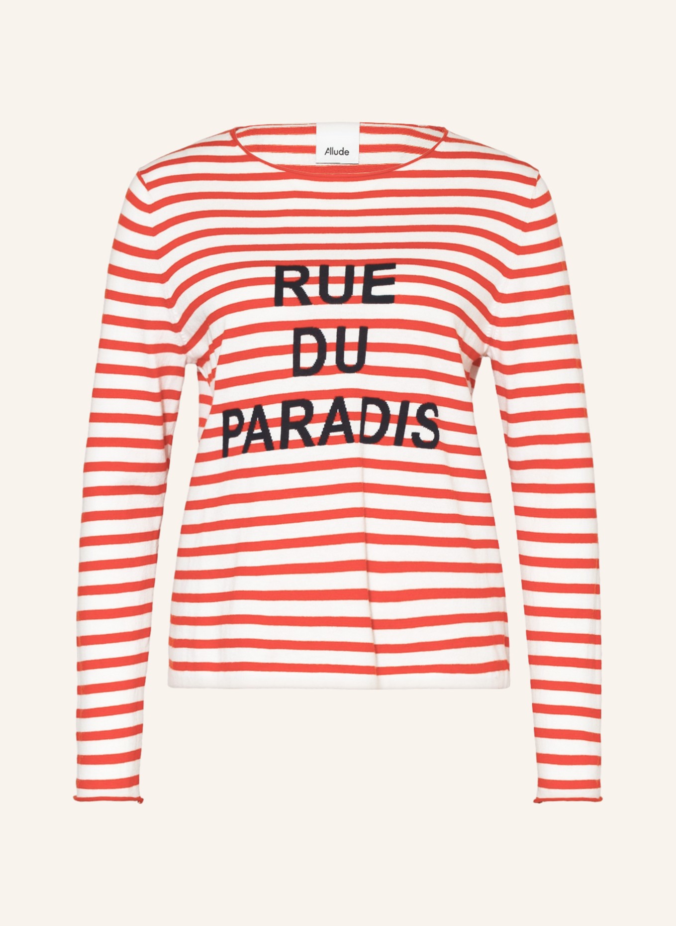 ALLUDE Sweater, Color: WHITE/ RED (Image 1)