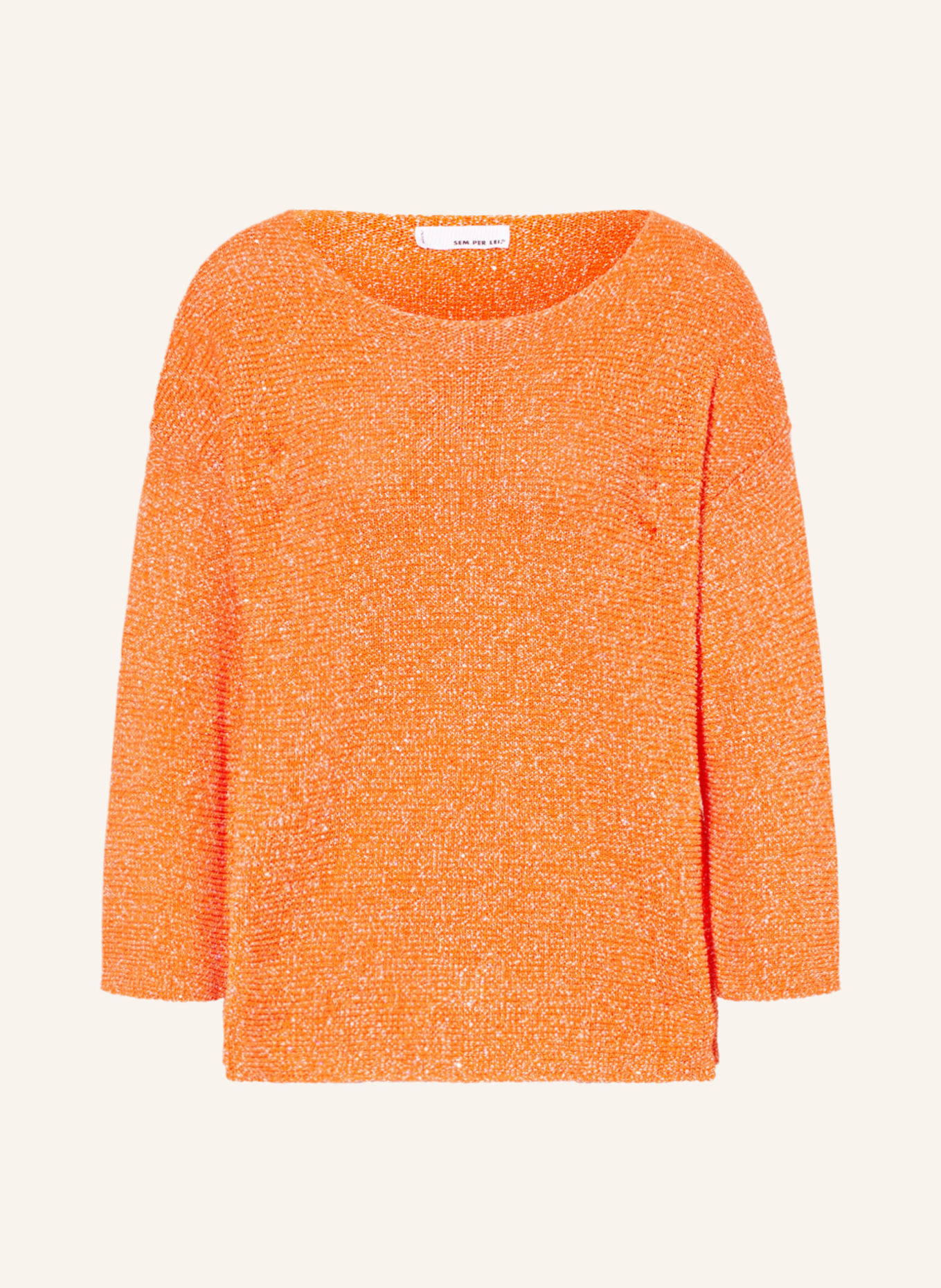 SEM PER LEI Sweater with glitter thread, Color: ORANGE (Image 1)