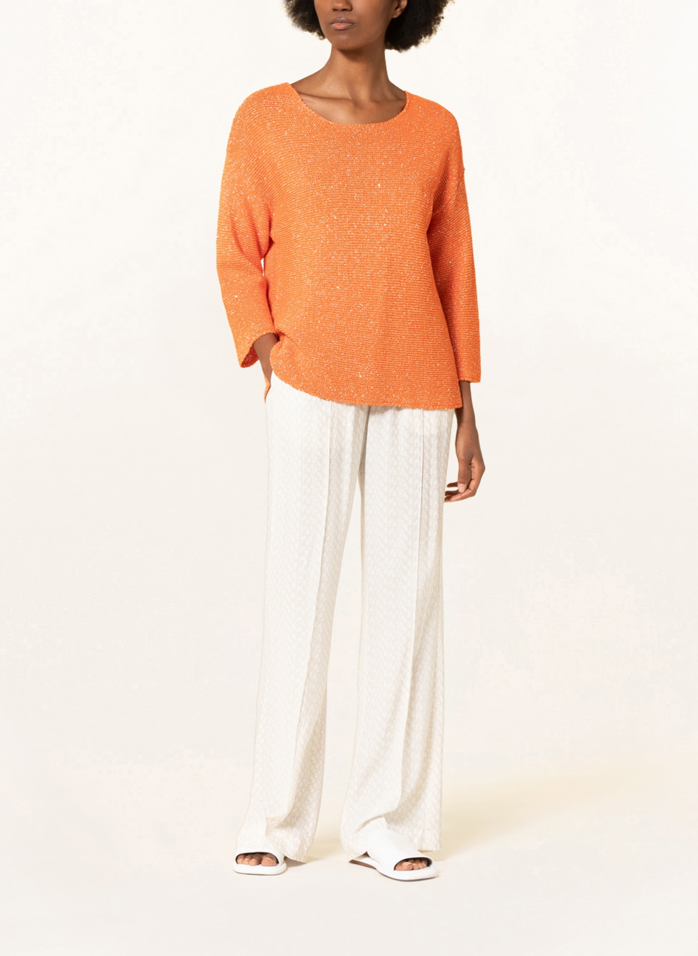 SEM PER LEI Sweater with glitter thread, Color: ORANGE (Image 2)