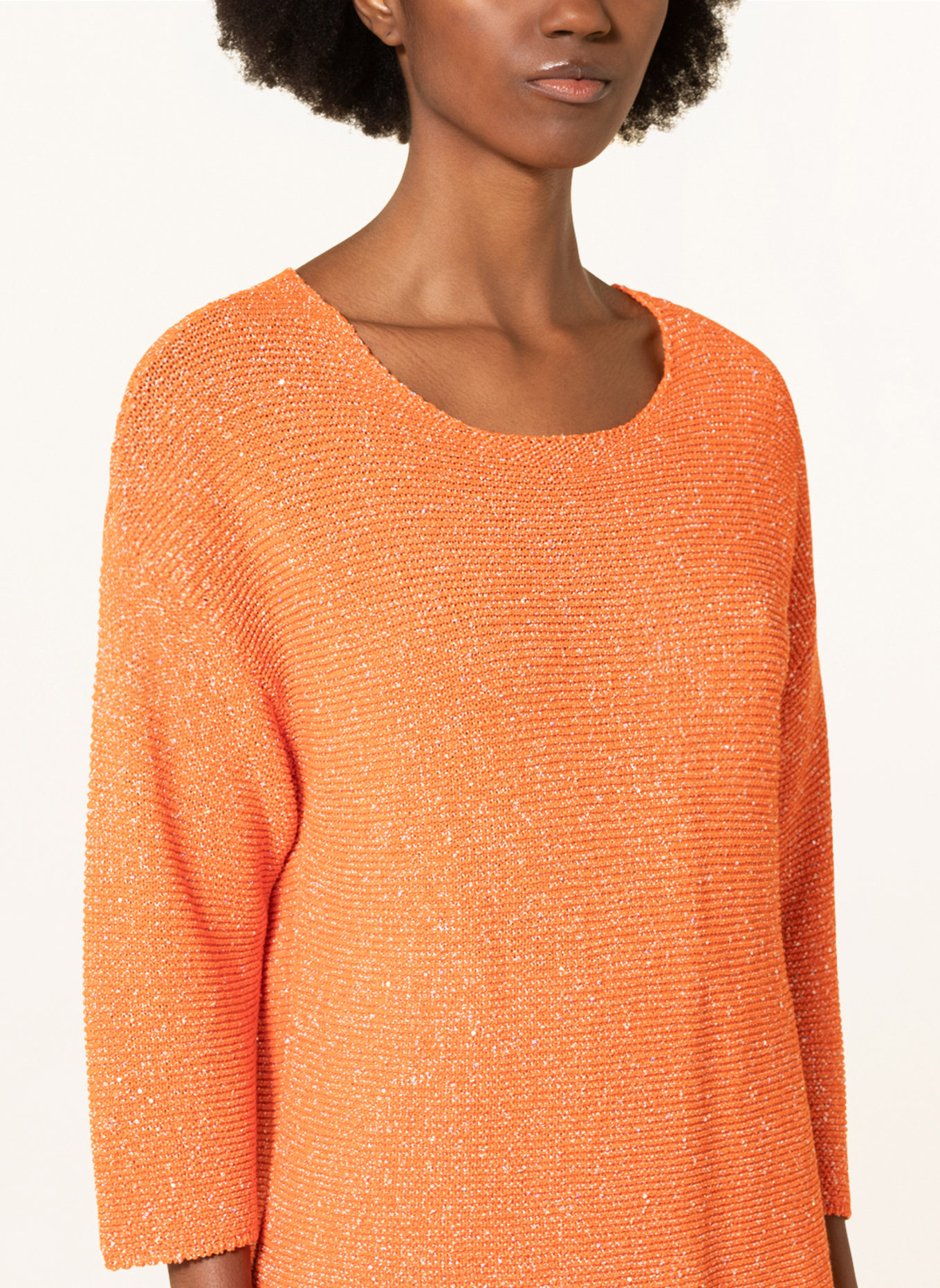 SEM PER LEI Sweater with glitter thread, Color: ORANGE (Image 4)