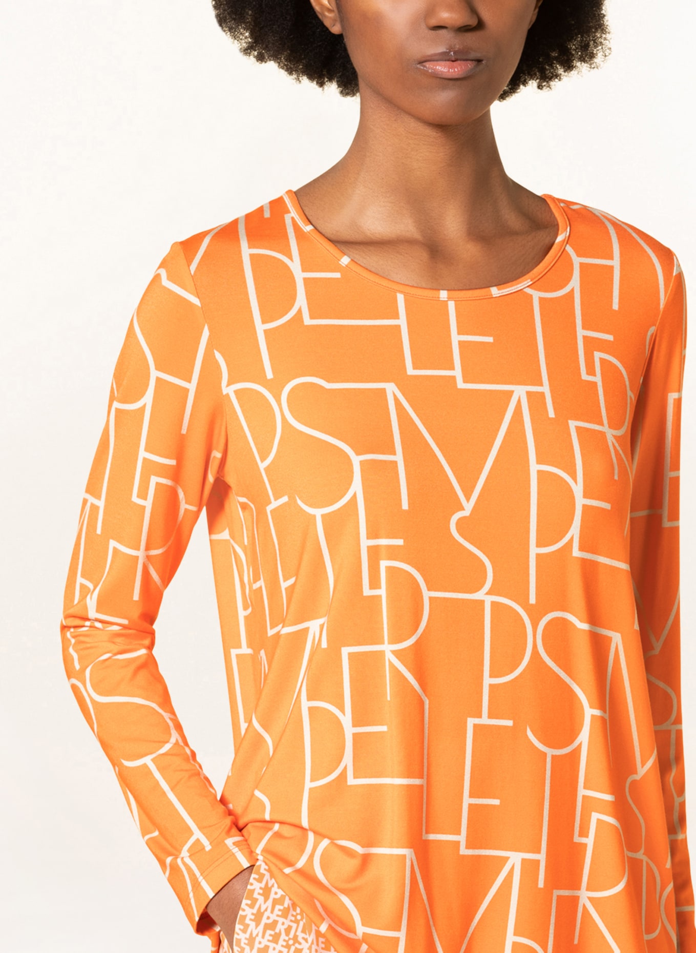 SEM PER LEI Long sleeve shirt, Color: ORANGE/ CREAM (Image 4)
