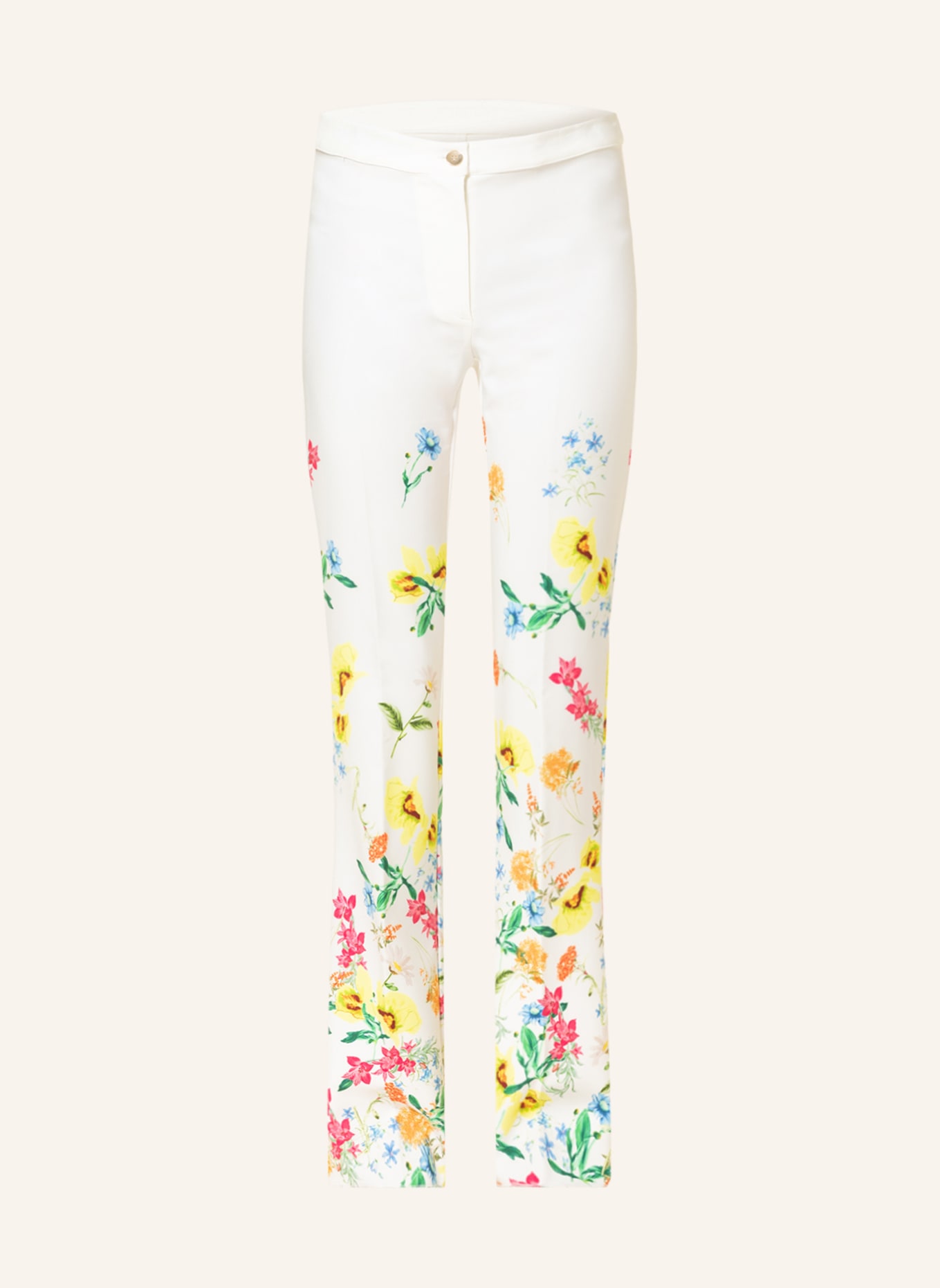 SEM PER LEI Wide leg trousers, Color: WHITE/ YELLOW/ GREEN (Image 1)