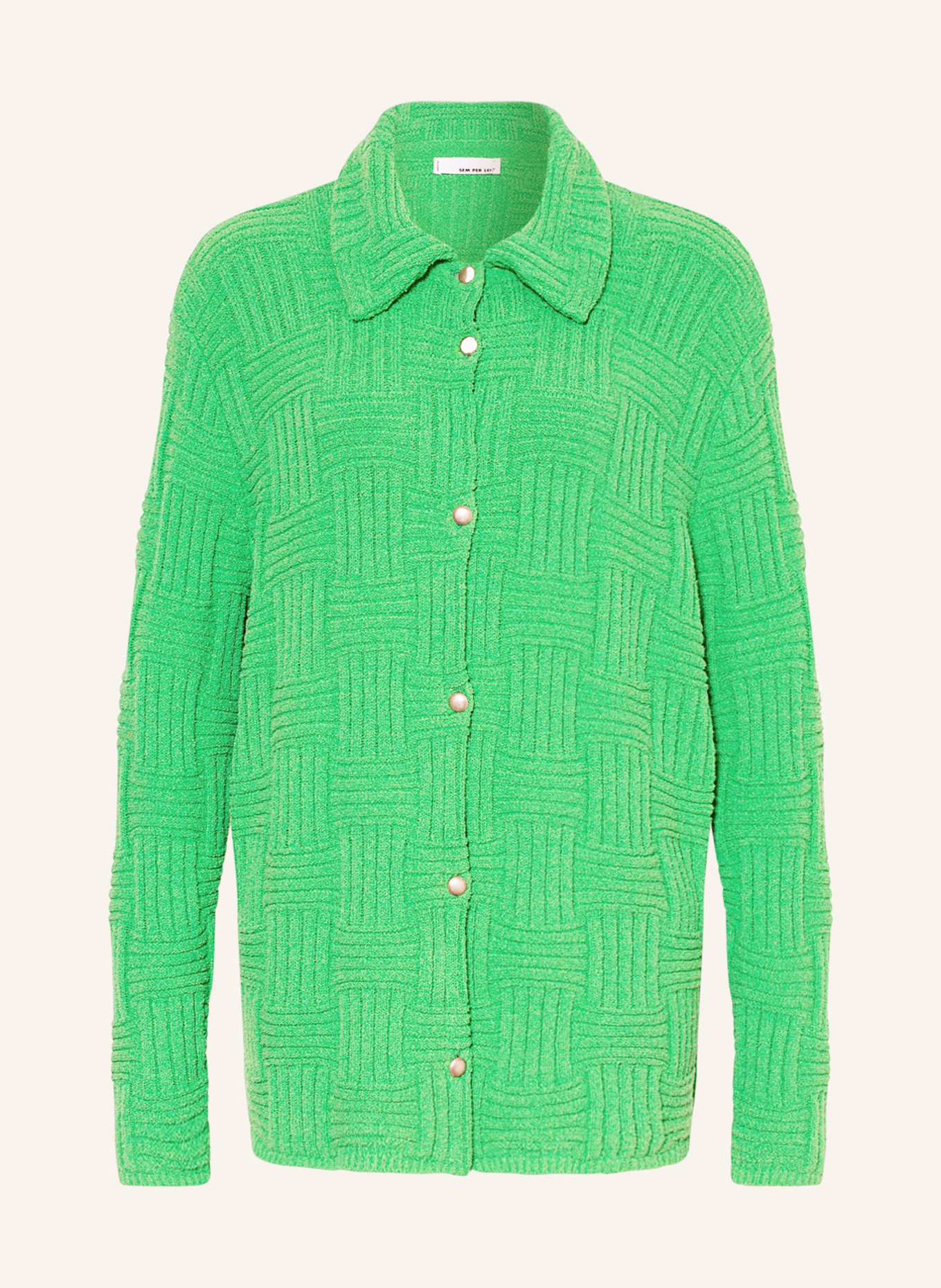 SEM PER LEI Terry overshirt, Color: GREEN (Image 1)