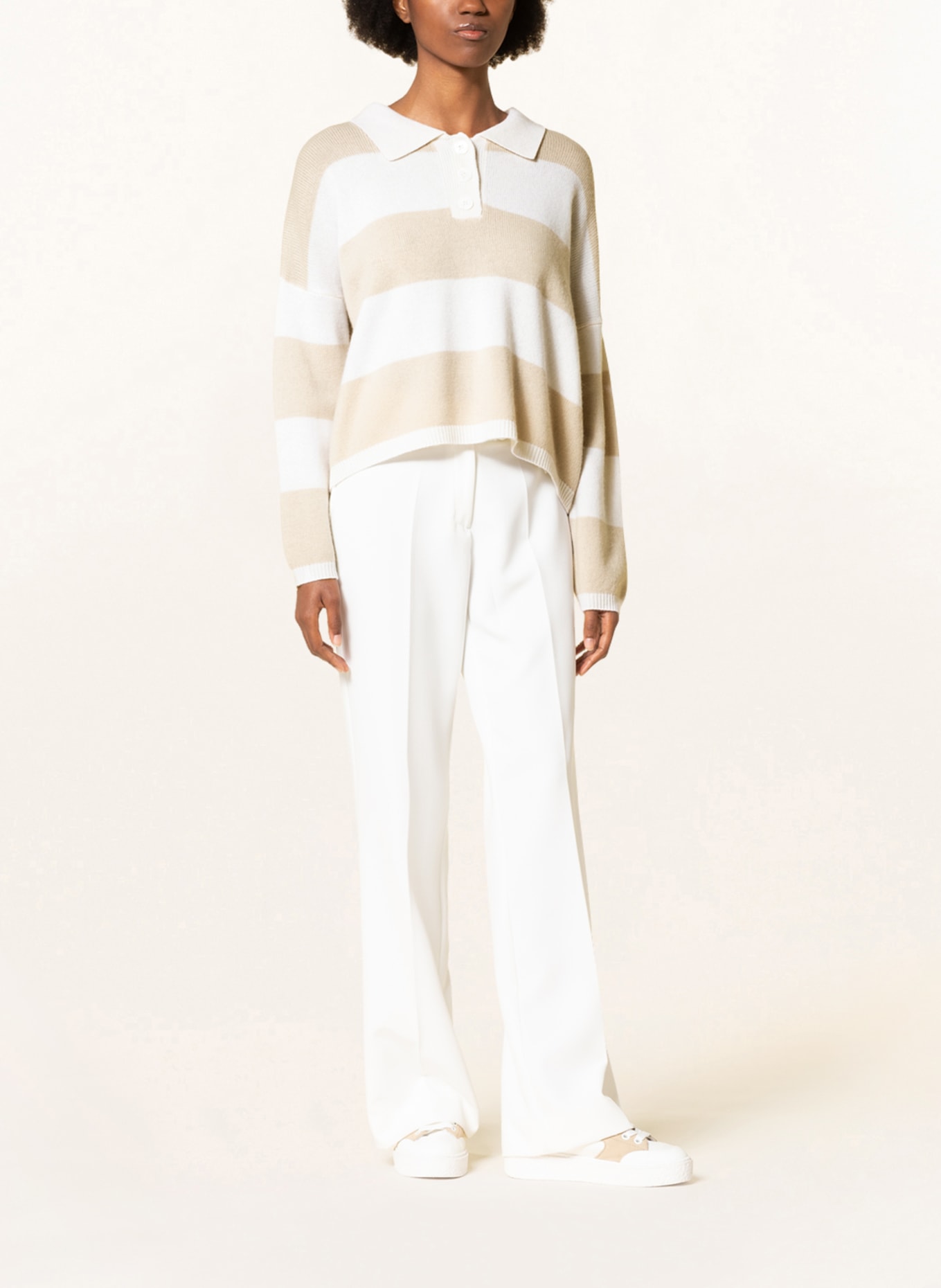 SEM PER LEI Wide leg trousers, Color: WHITE (Image 2)