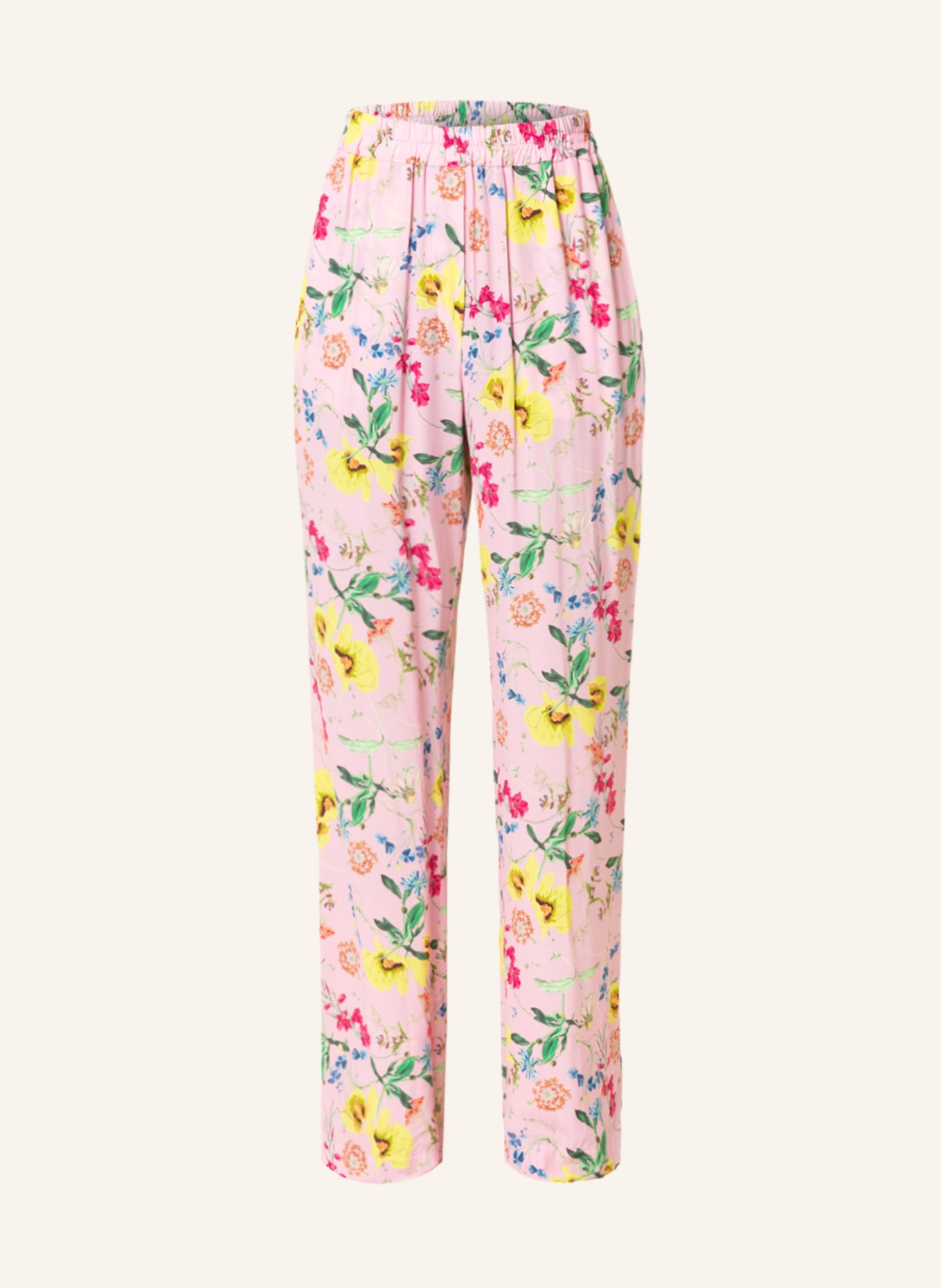 SEM PER LEI Wide leg trousers, Color: PINK/ YELLOW/ PINK (Image 1)