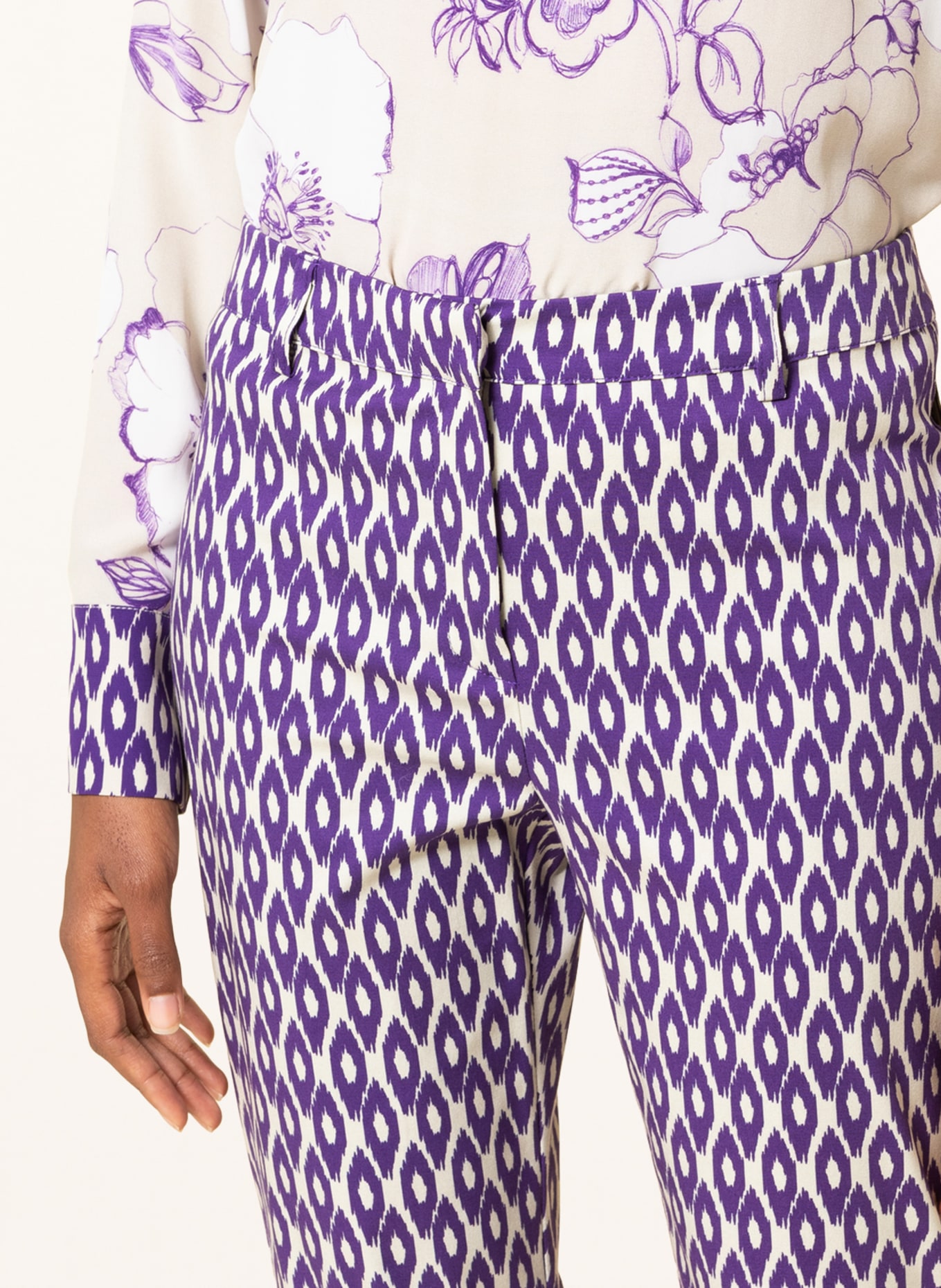 SEM PER LEI Pants, Color: WHITE/ DARK PURPLE (Image 5)