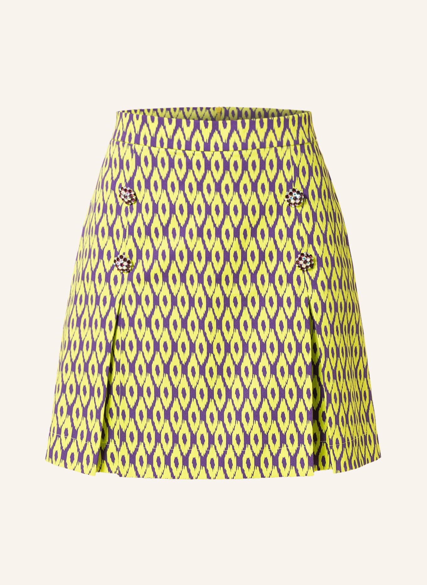 SEM PER LEI Skirt with decorative gems, Color: LIGHT GREEN/ PURPLE (Image 1)