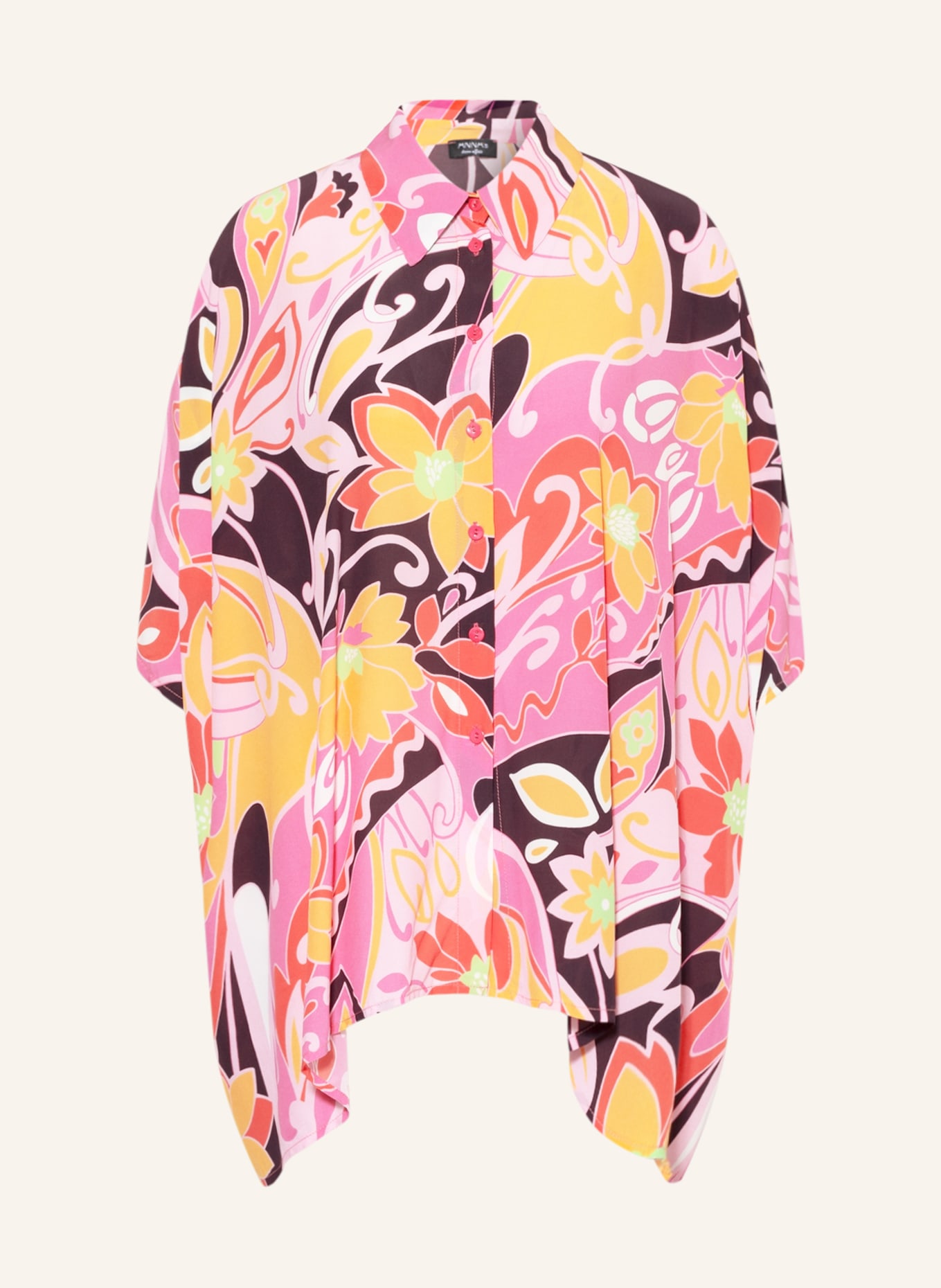 ANNA's Koszula oversize , Kolor: MOCNORÓŻOWY/ CIEMNOŻÓŁTY/ FIOLETOWY (Obrazek 1)