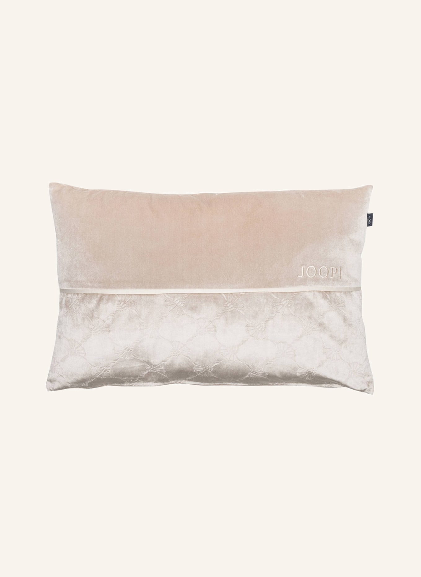 JOOP! Velvet decorative cushion cover J!SCENE , Color: BEIGE (Image 1)