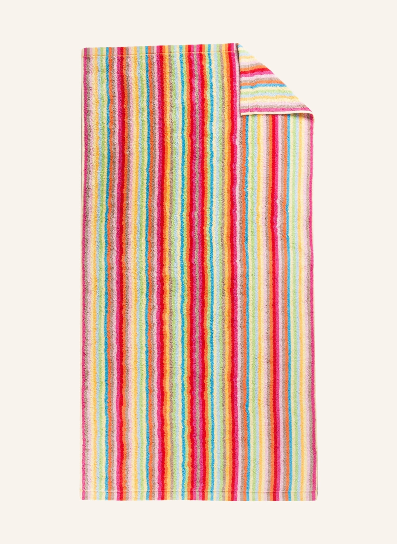 Cawö Bath towel LIFESTYLE STREIFEN, Color: PINK/ GREEN/ ORANGE (Image 2)