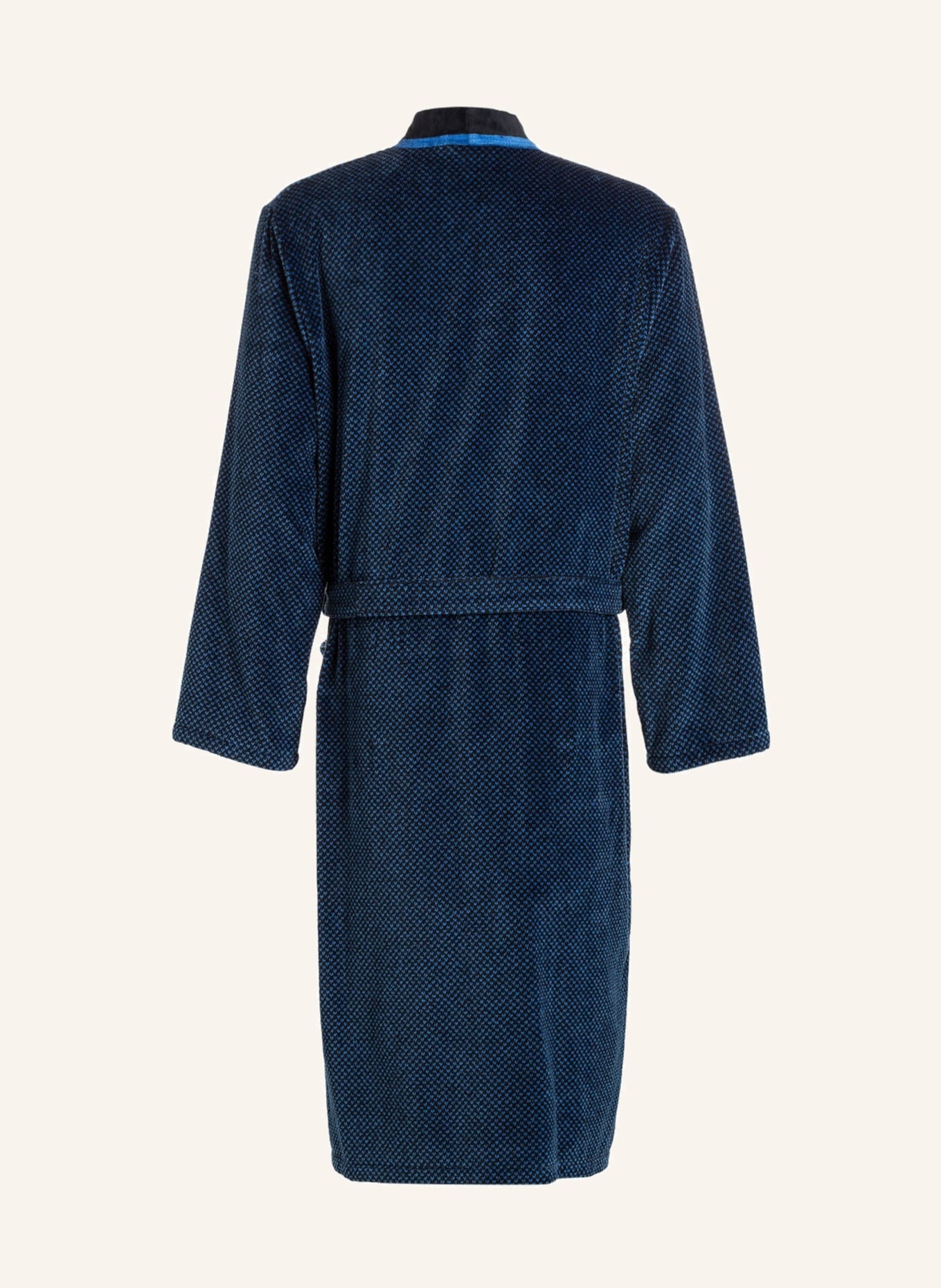 Cawö Men’s bathrobe , Color: BLACK/ BLUE (Image 2)