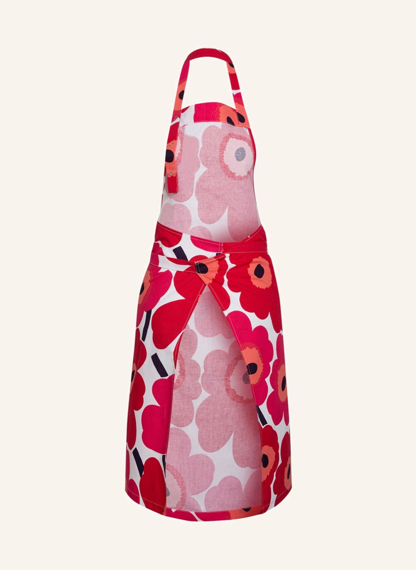 marimekko Apron PIENI UNIKKO: CREAM / DARK RED / PINK