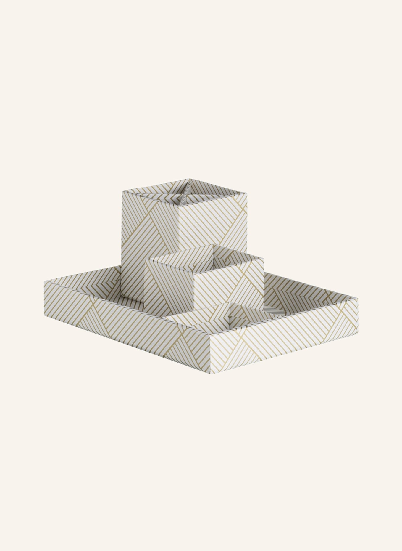 BIGSO BOX OF SWEDEN 4-piece desk organizer set LENA, Color: WHITE/ GOLD (Image 2)