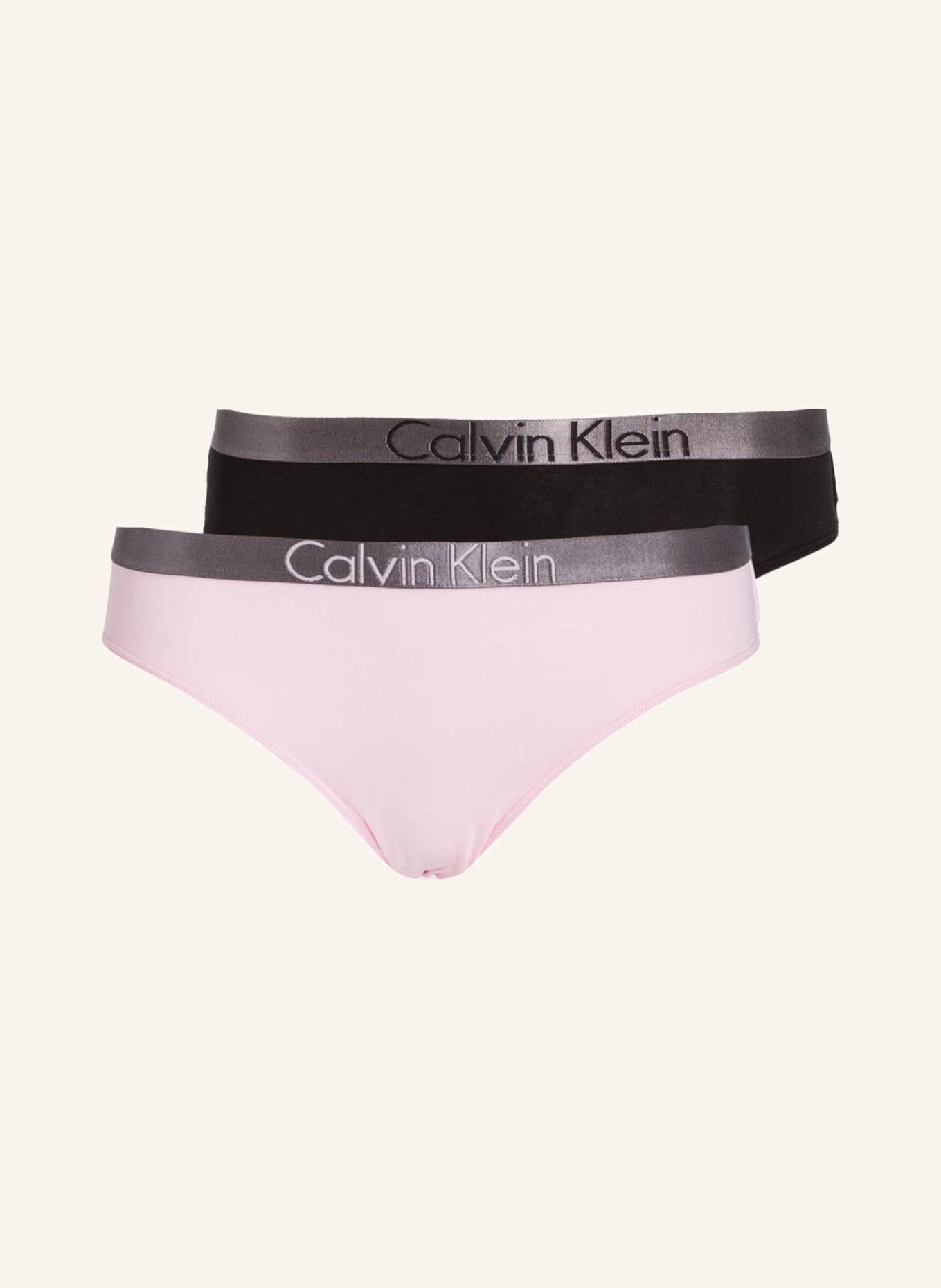 Calvin Klein 2er-Pack Slips MODERN COTTON, Farbe: SCHWARZ/ PINK (Bild 1)