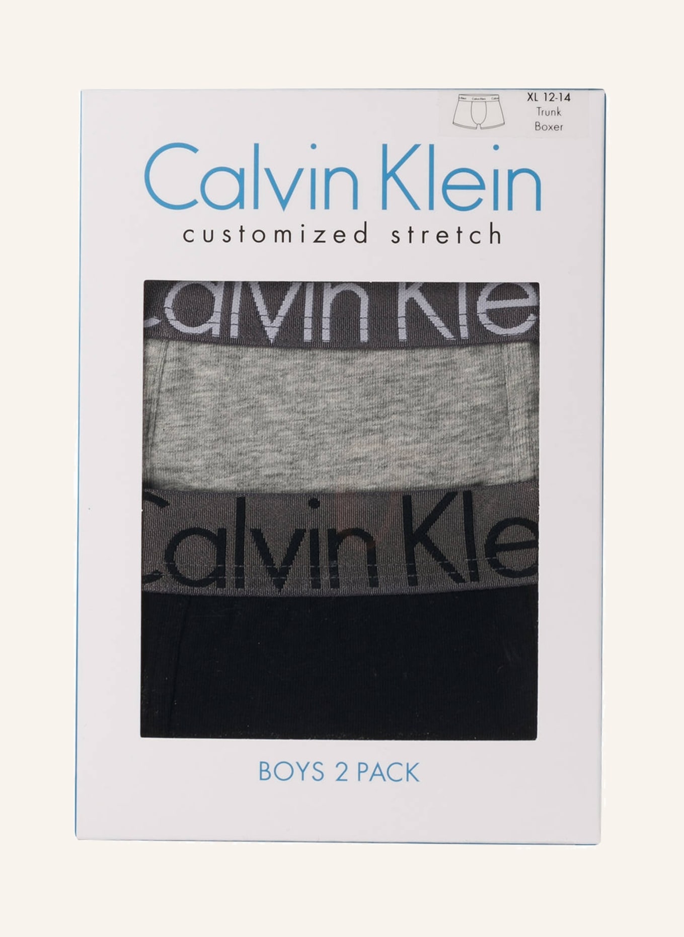Calvin Klein 2er-Pack Boxershorts CUSTOMIZED STRETCH, Farbe: GRAU/ SCHWARZ (Bild 3)