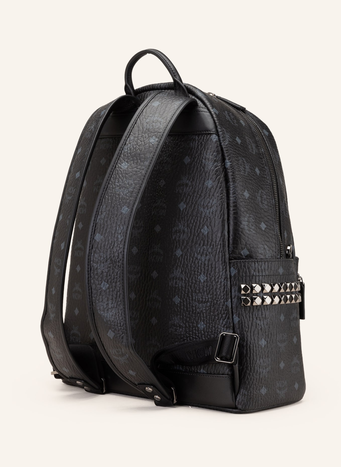 Mcm stark side stud medium backpack black 2025