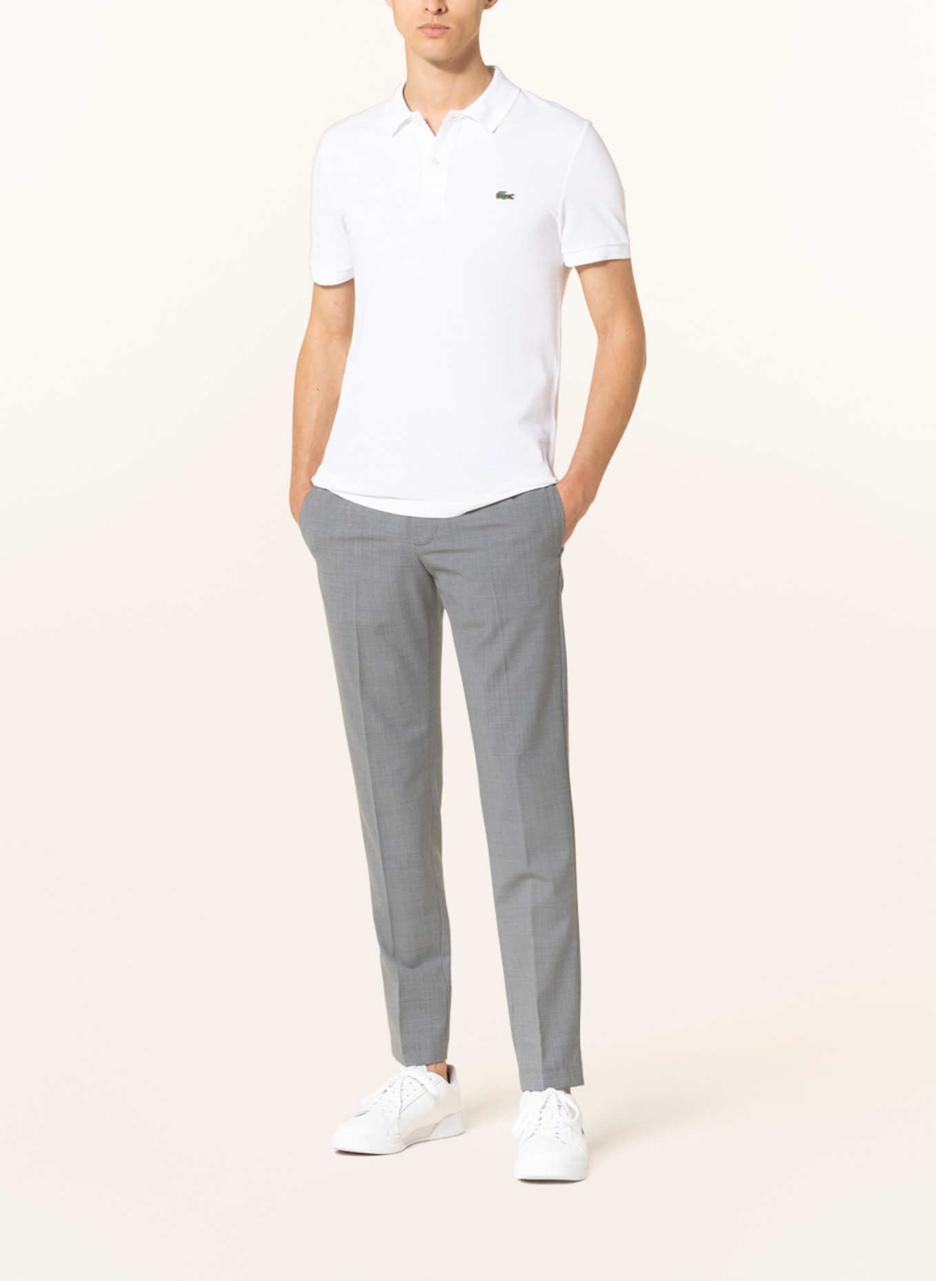 LACOSTE Piqué-Poloshirt Slim Fit, Farbe: WEISS (Bild 2)