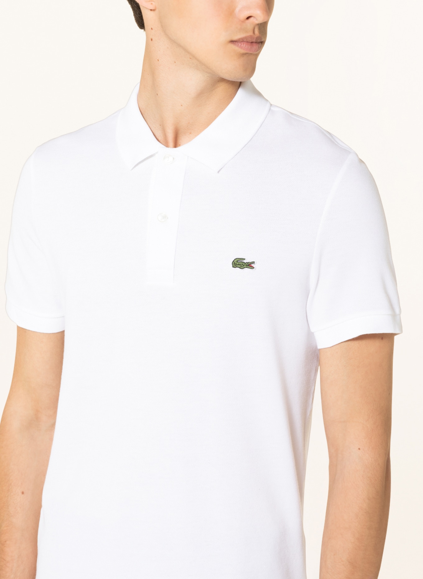 LACOSTE Piqué-Poloshirt Slim Fit, Farbe: WEISS (Bild 4)