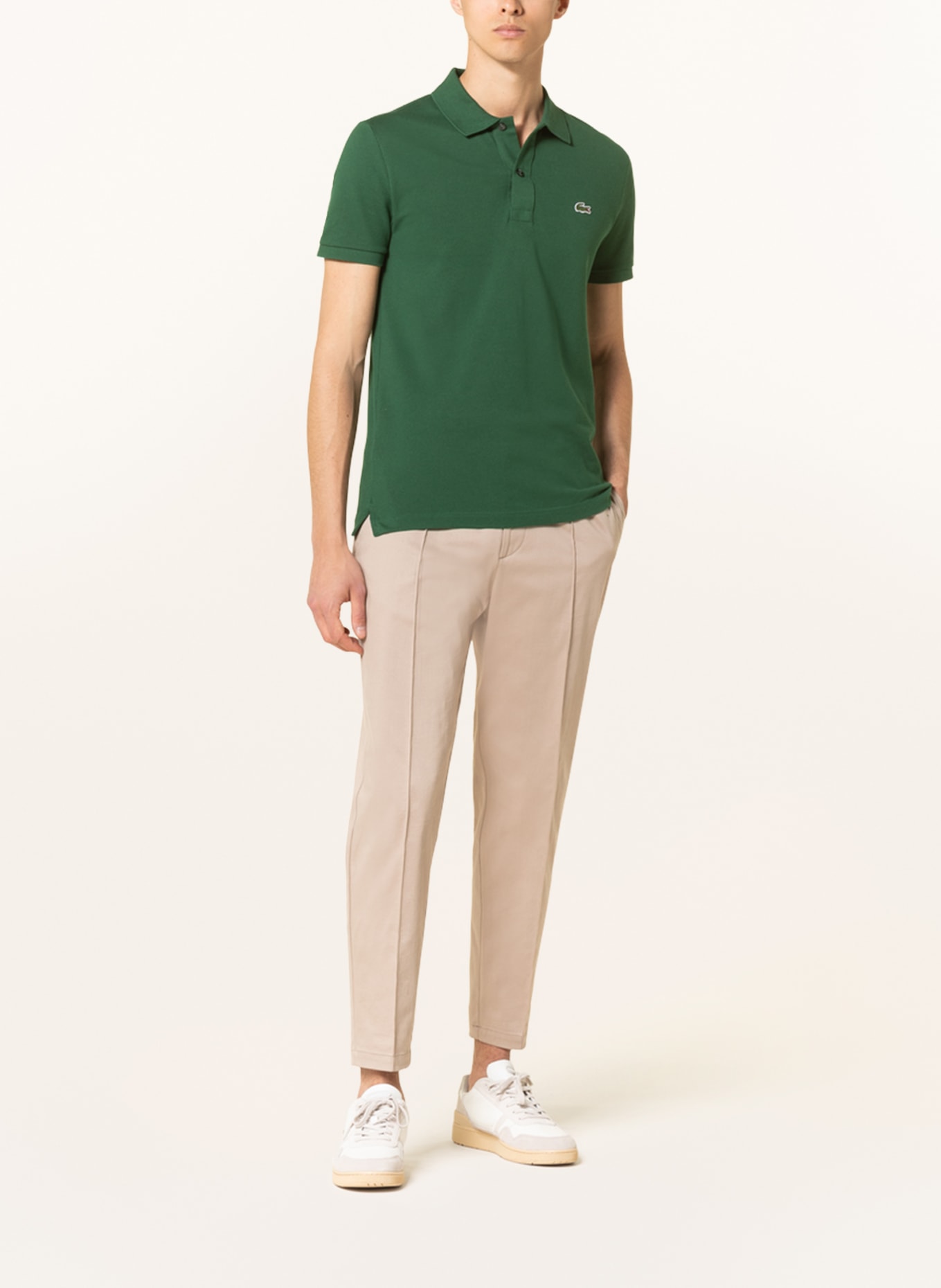LACOSTE Piqué-Poloshirt Slim Fit, Farbe: GRÜN (Bild 2)