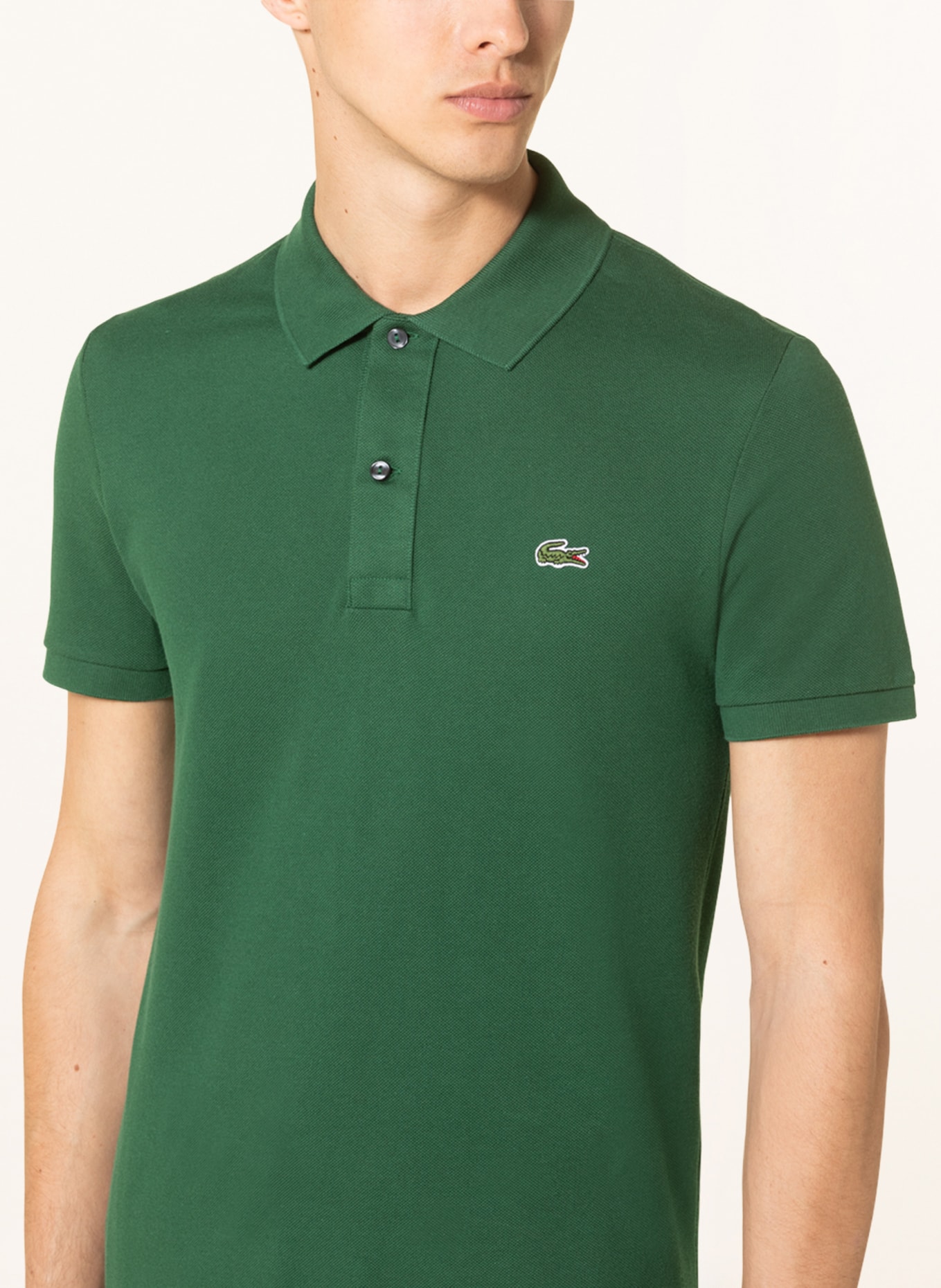 LACOSTE Piqué-Poloshirt Slim Fit, Farbe: GRÜN (Bild 5)