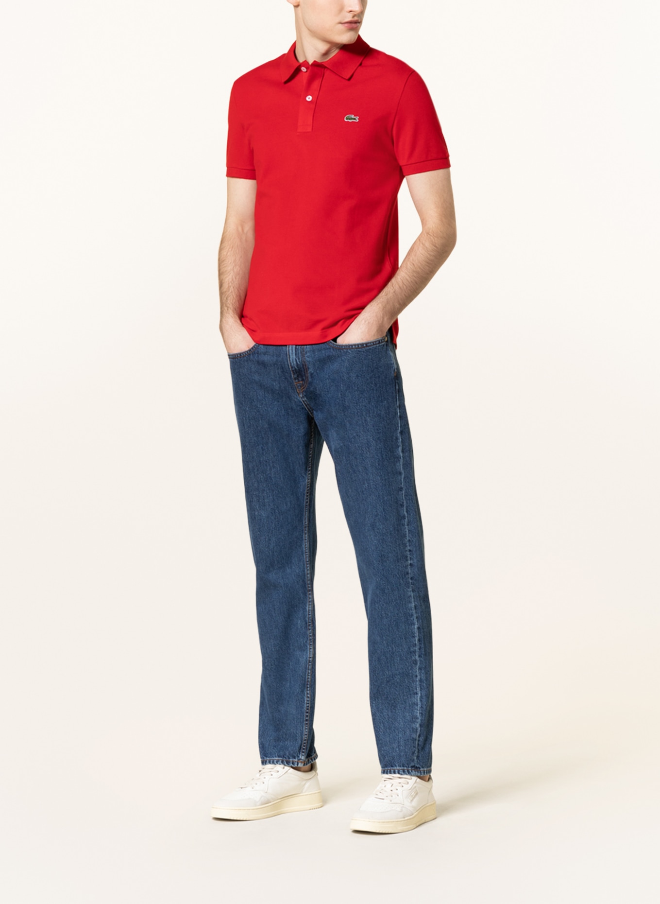 LACOSTE Piqué-Poloshirt Slim Fit, Farbe: ROT (Bild 2)