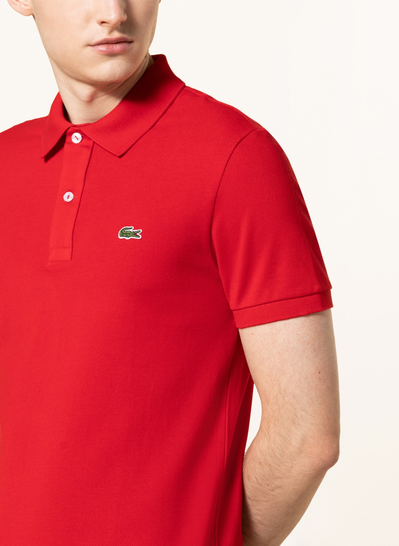 LACOSTE Piqué-Poloshirt Slim Fit, Farbe: ROT (Bild 5)
