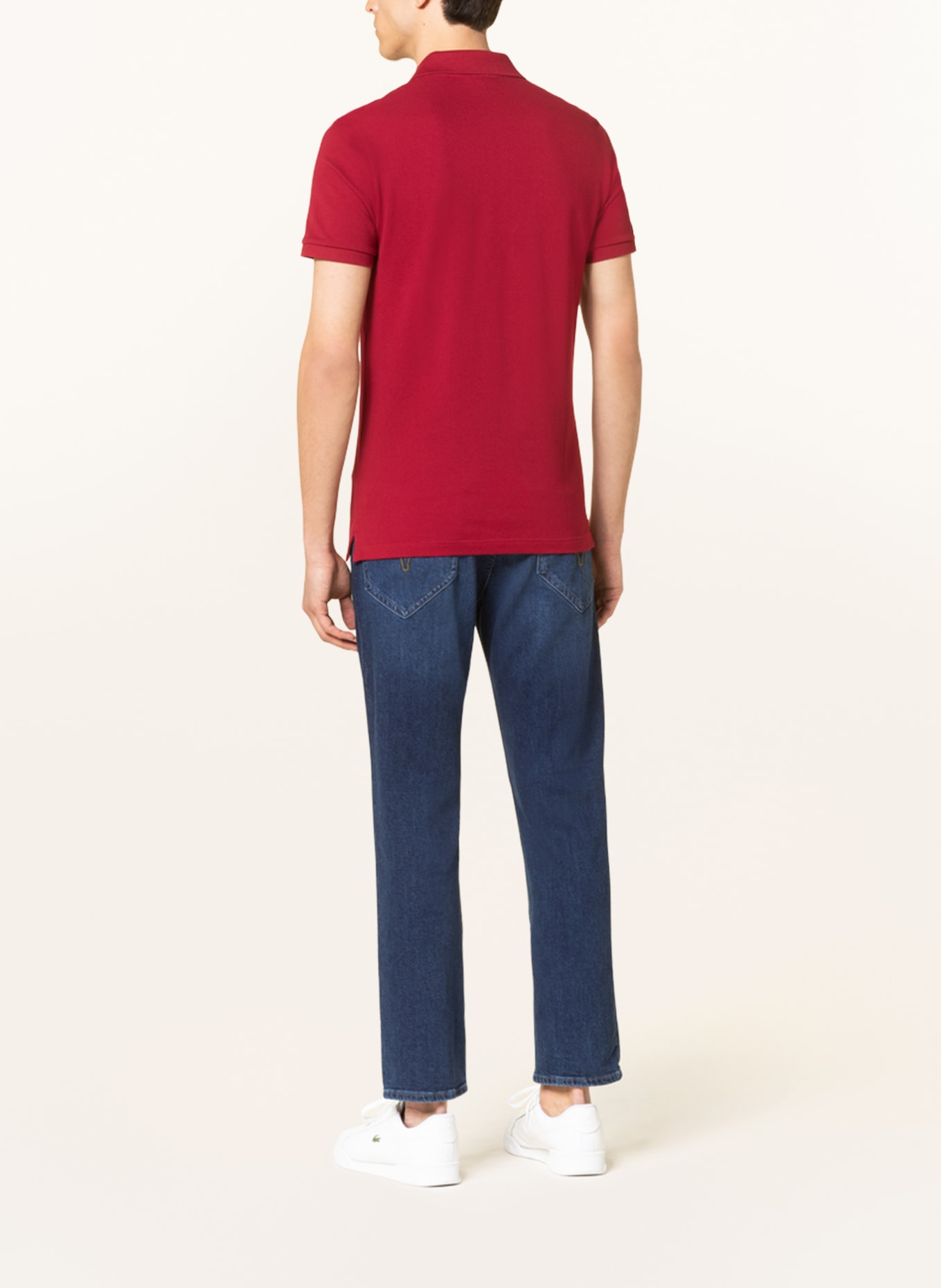 LACOSTE Piqué-Poloshirt Slim Fit, Farbe: DUNKELROT (Bild 3)