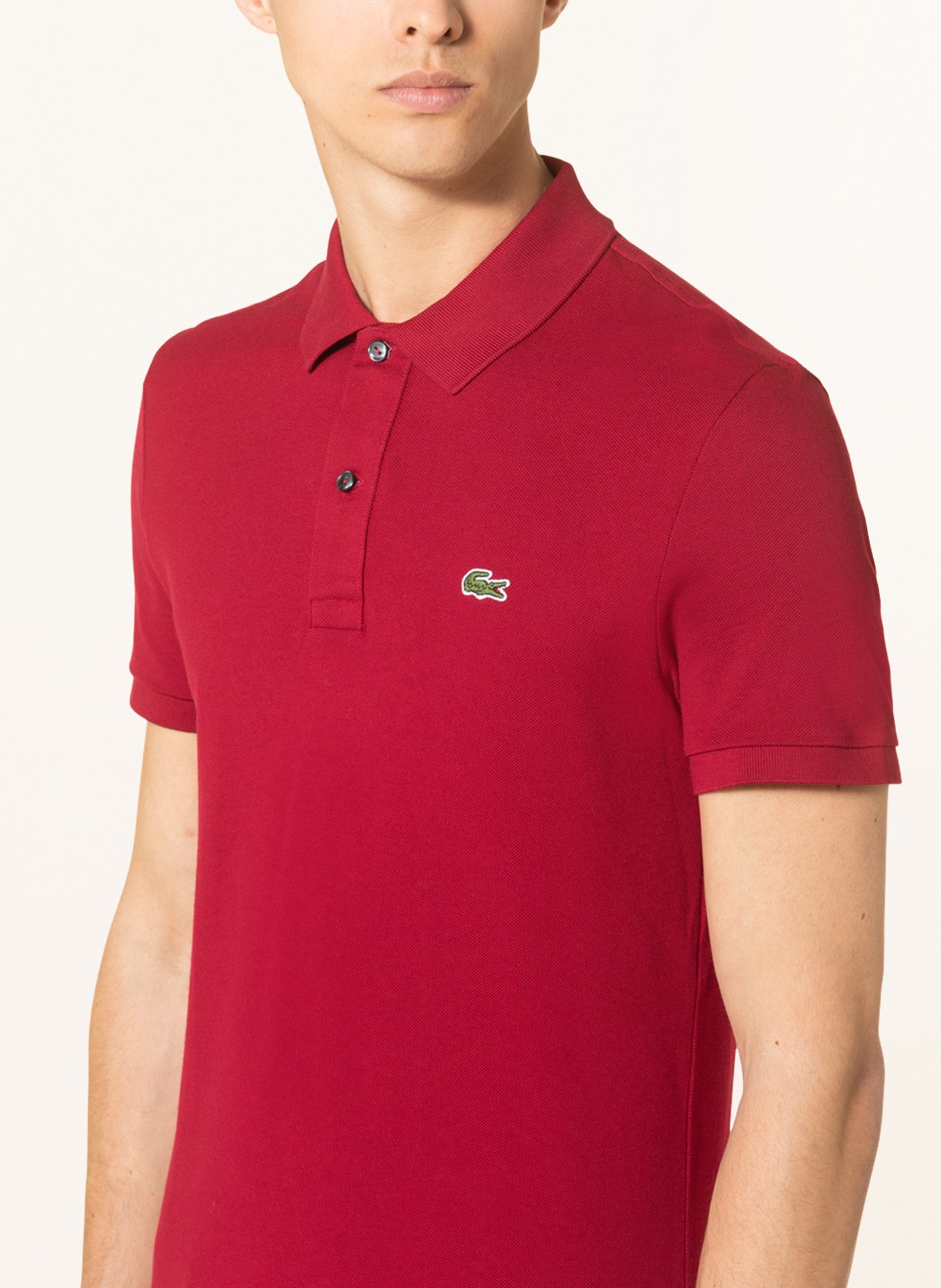 LACOSTE Piqué-Poloshirt Slim Fit, Farbe: DUNKELROT (Bild 5)