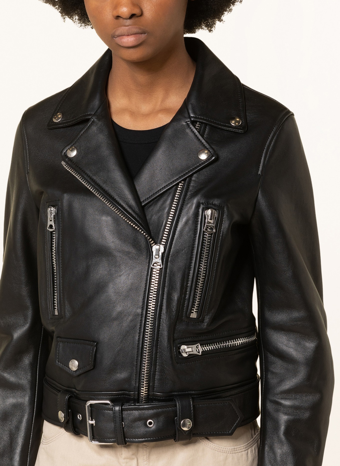 Acne Studios Leather jacket, Color: BLACK (Image 4)