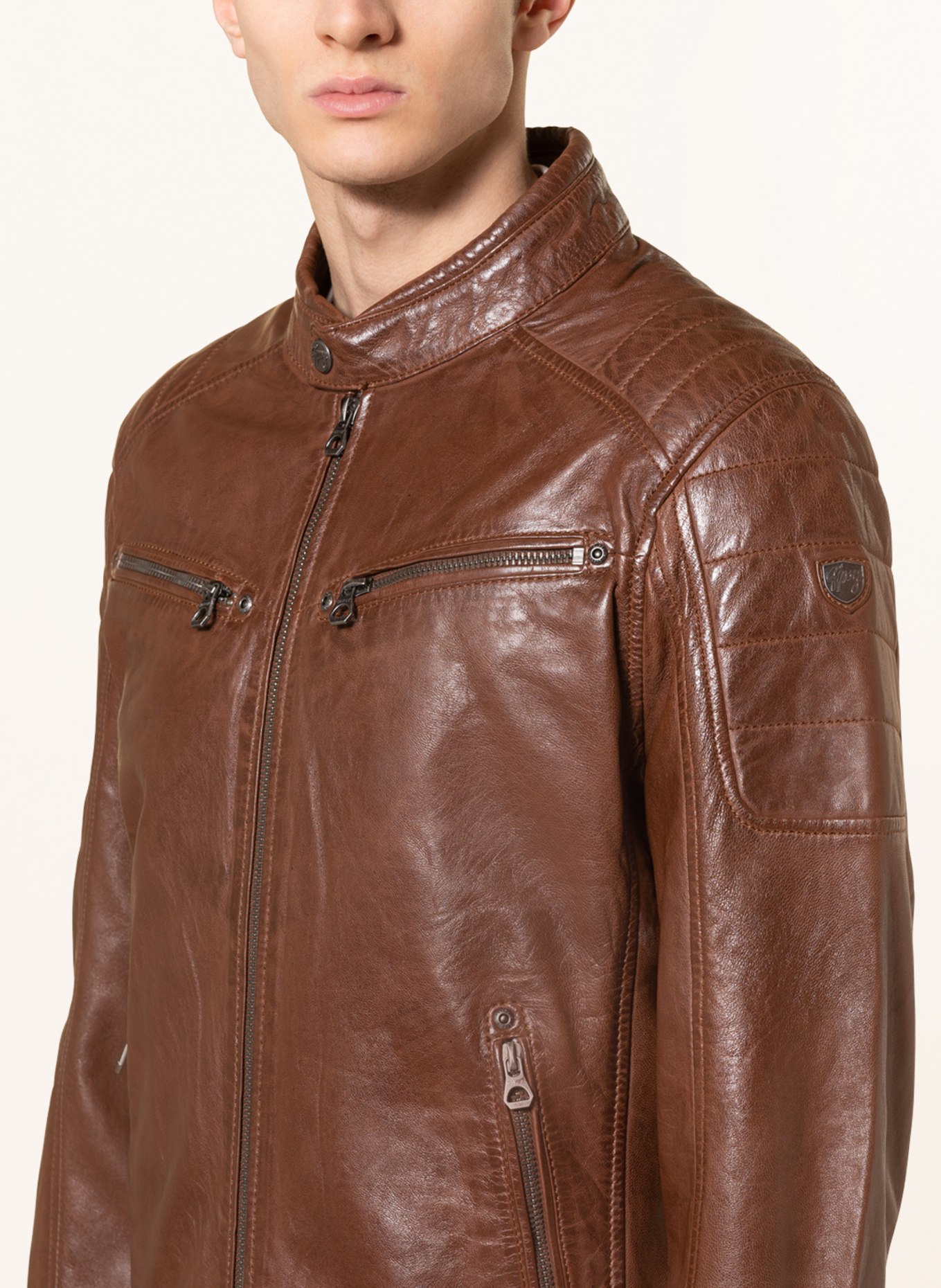 gipsy Leather jacket DERRY, Color: BROWN (Image 4)