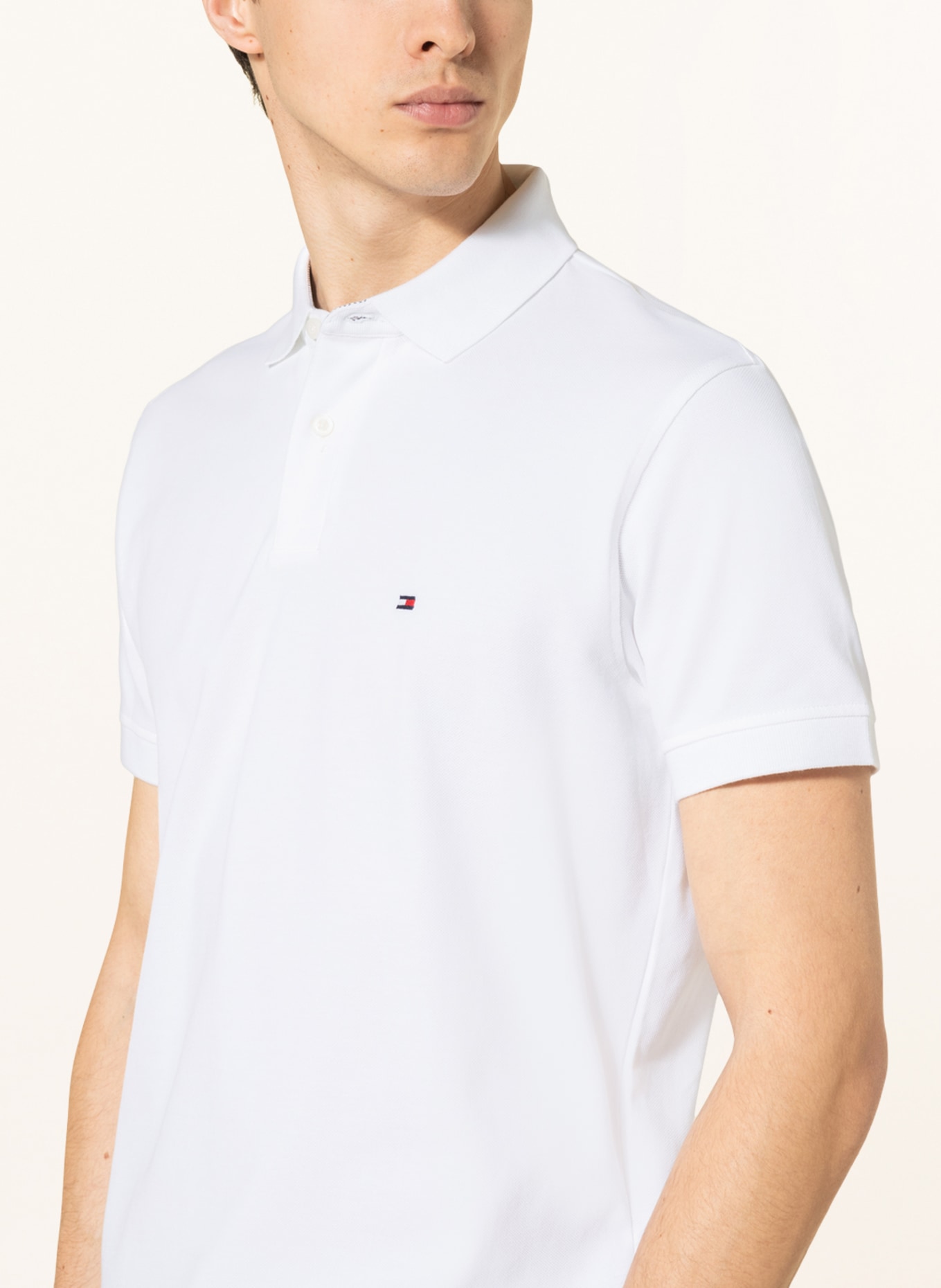 TOMMY HILFIGER Piqué polo shirt regular fit, Color: WHITE (Image 5)