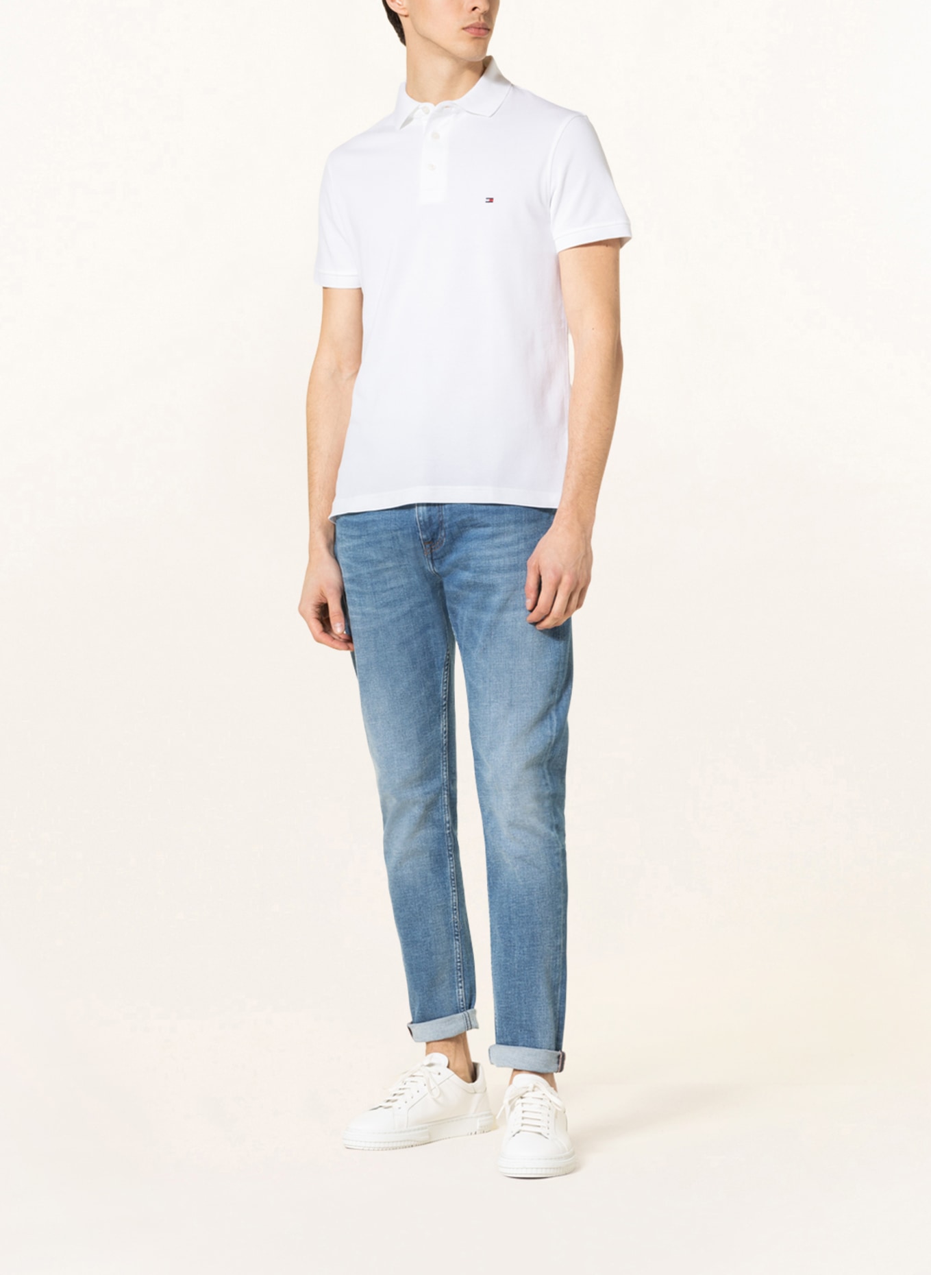 TOMMY HILFIGER Piqué polo shirt slim fit, Color: WHITE (Image 2)