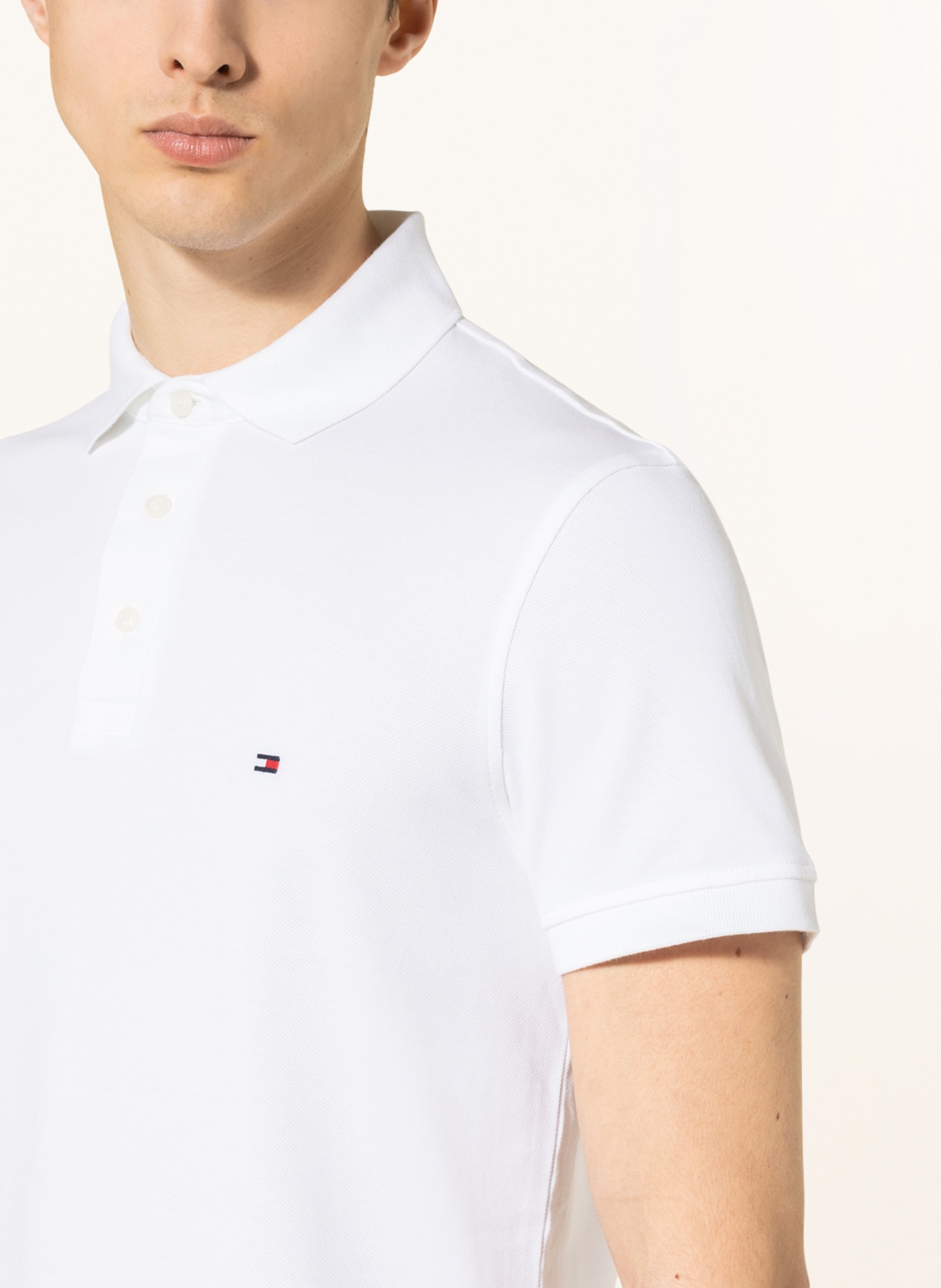 TOMMY HILFIGER Piqué polo shirt slim fit, Color: WHITE (Image 5)