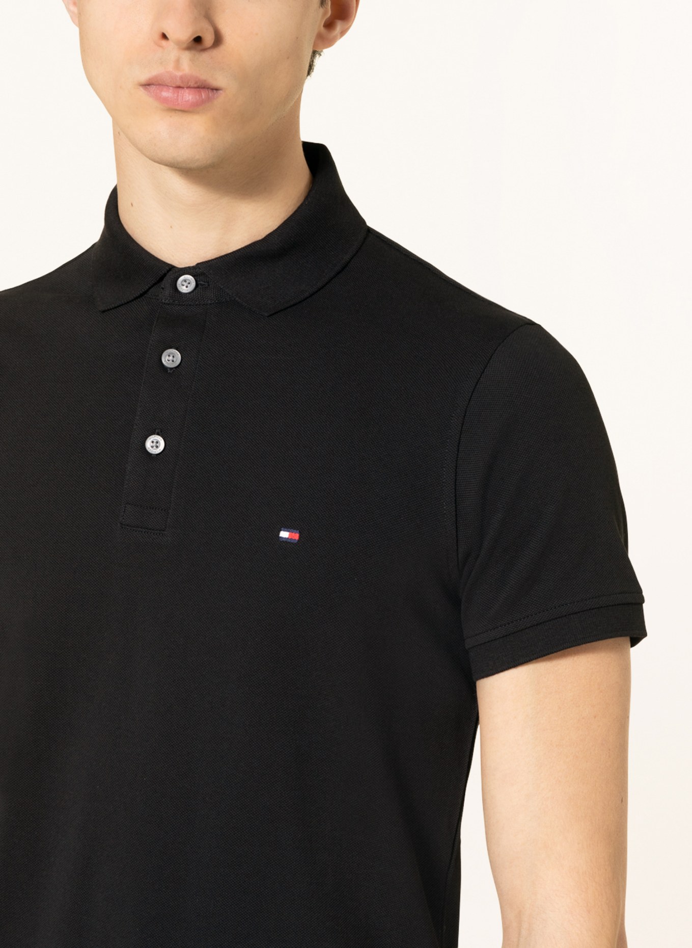 TOMMY HILFIGER Polokošile z piké Slim Fit, Barva: ČERNÁ (Obrázek 5)