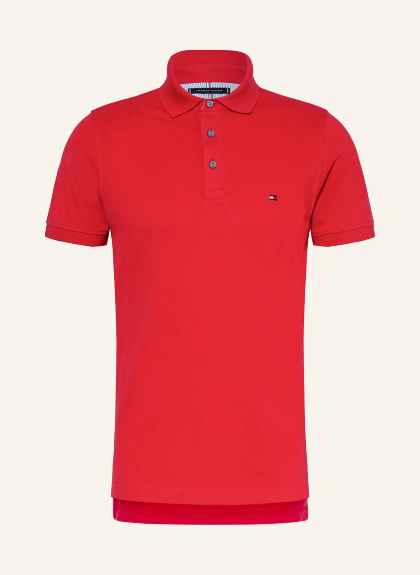 TOMMY HILFIGER Piqué-Poloshirt Slim Fit, Farbe: ROT (Bild 1)