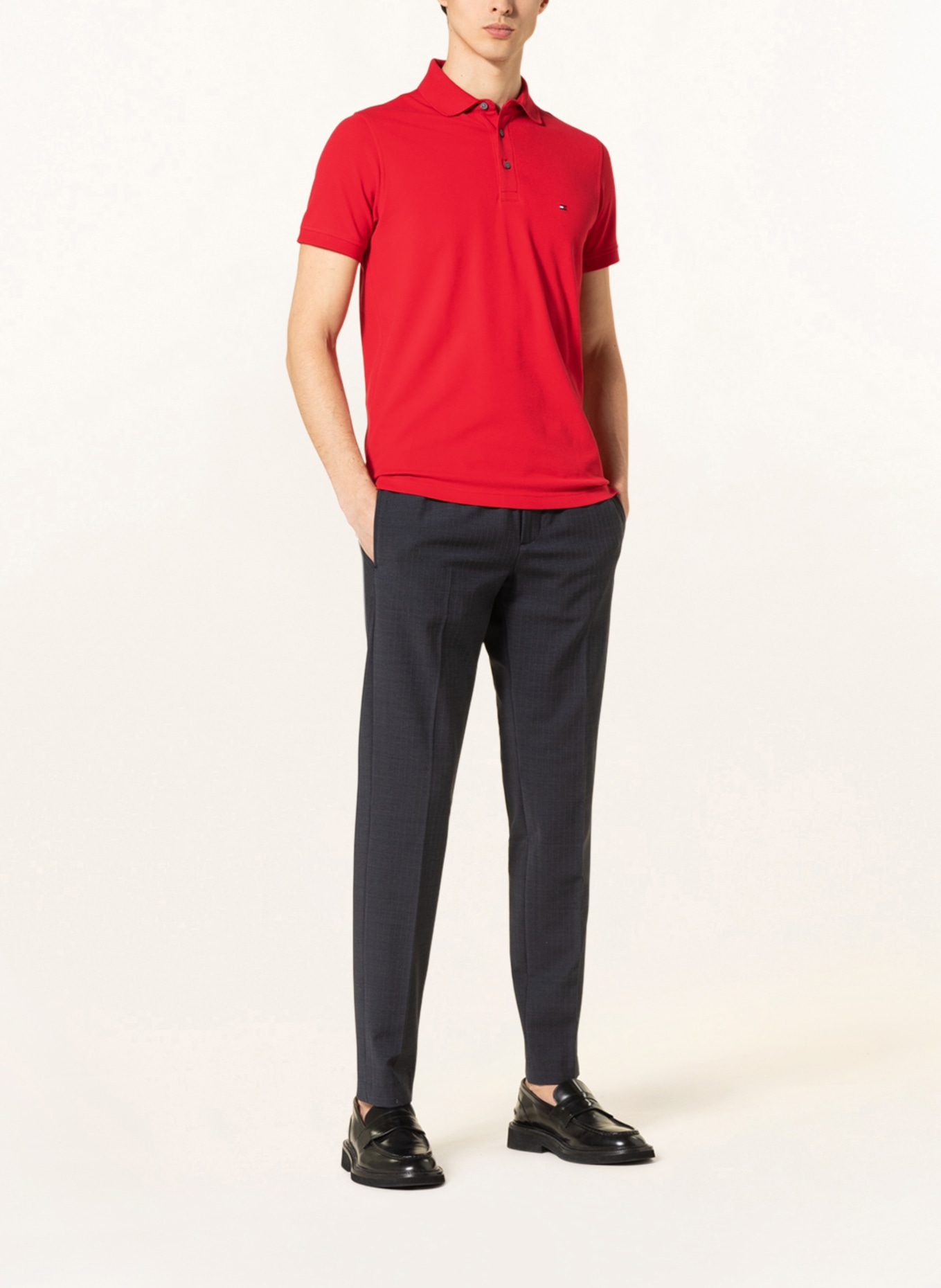 TOMMY HILFIGER Piqué polo shirt slim fit, Color: RED (Image 2)