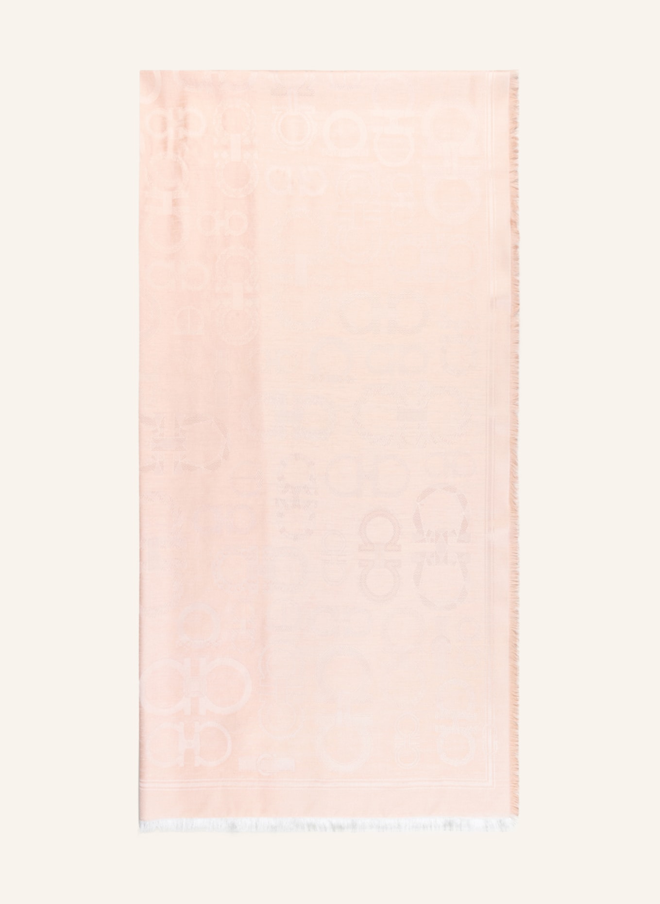 FERRAGAMO Šála FIBBIE s hedvábím a kašmírem, Barva: NUDE (Obrázek 1)