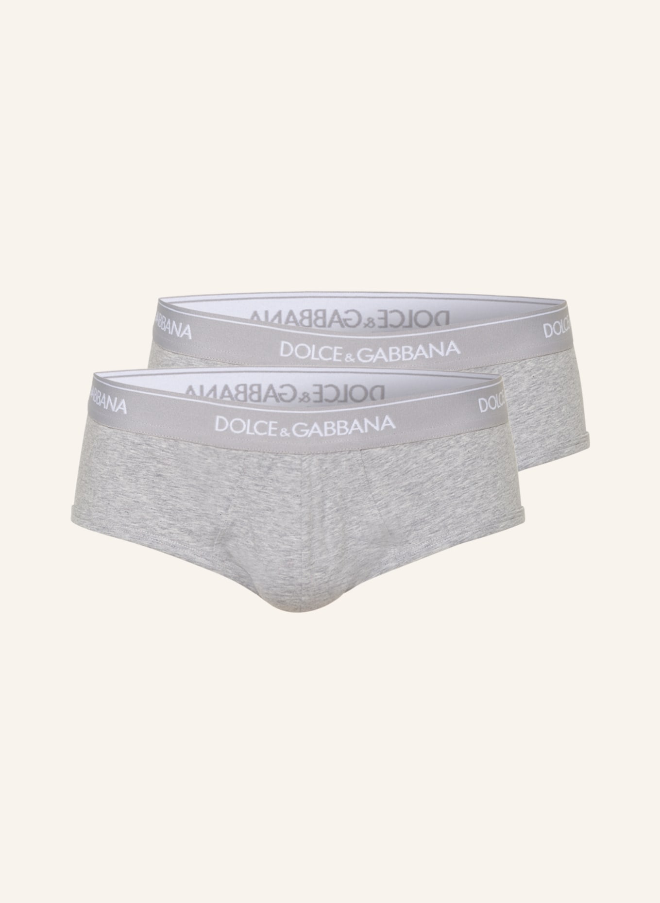 DOLCE & GABBANA Slipové kalhotky, 2 kusy v balení : SVĚTLE ŠEDÁ
