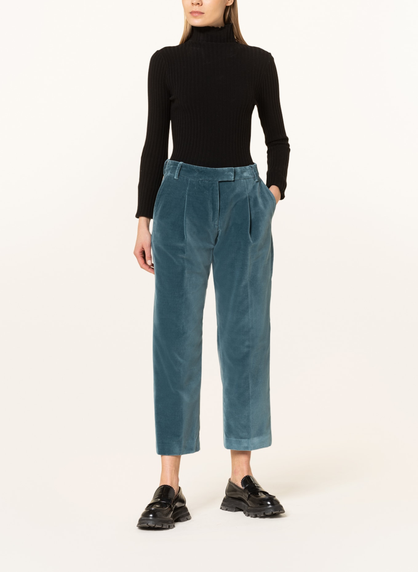 JACOB COHEN Velvet trousers DIANE , Color: TEAL (Image 2)