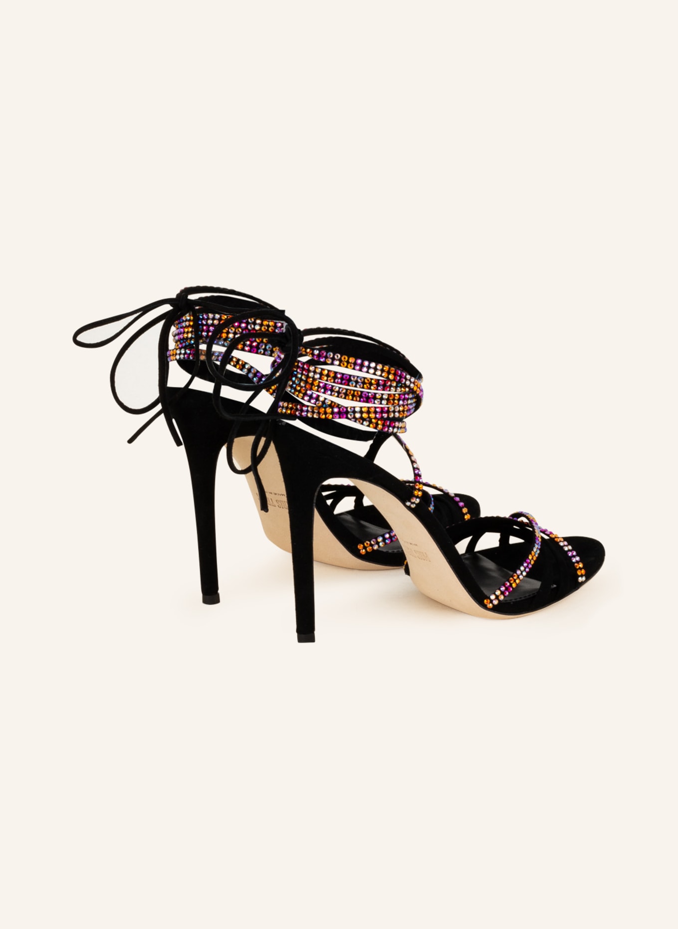 PARIS TEXAS Sandals HOLLY NICOLE with decorative gems, Color: BLACK (Image 2)