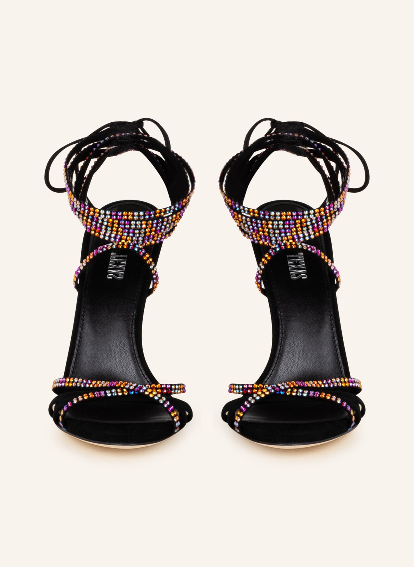 PARIS TEXAS Sandals HOLLY NICOLE with decorative gems, Color: BLACK (Image 3)