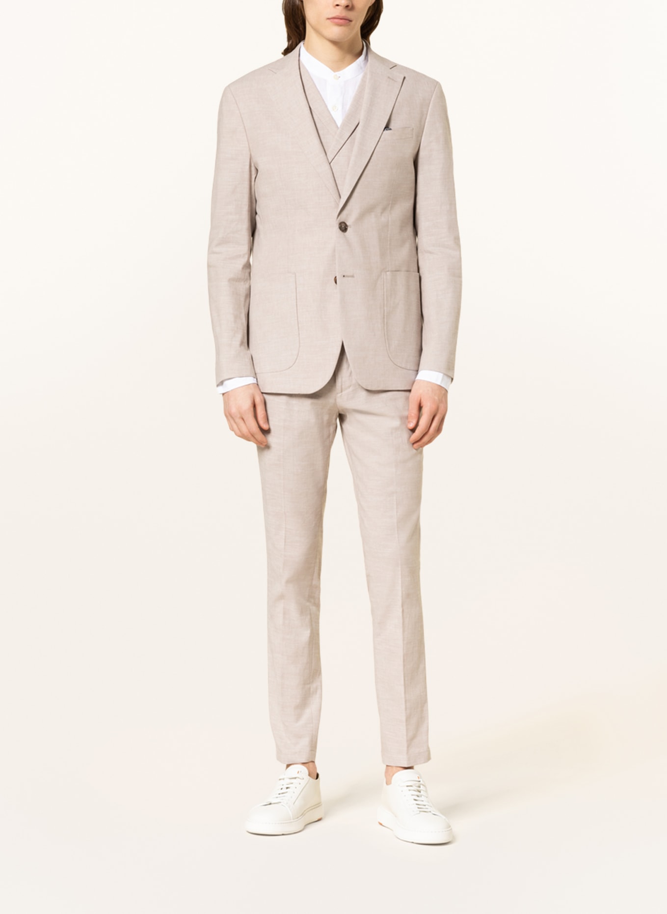 PAUL Tailored jacket slim fit with linen, Color: 003 Light Beige (Image 2)