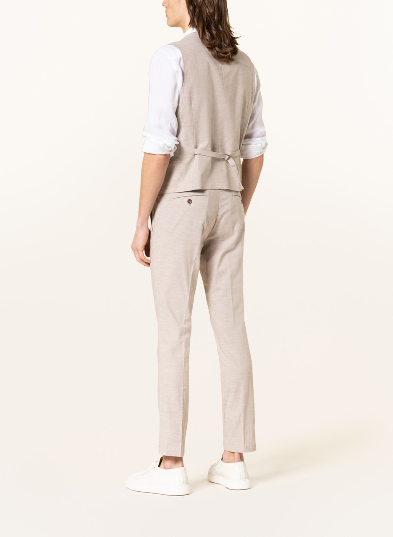 PAUL Suit vest slim fit with linen, Color: 003 Light Beige (Image 4)