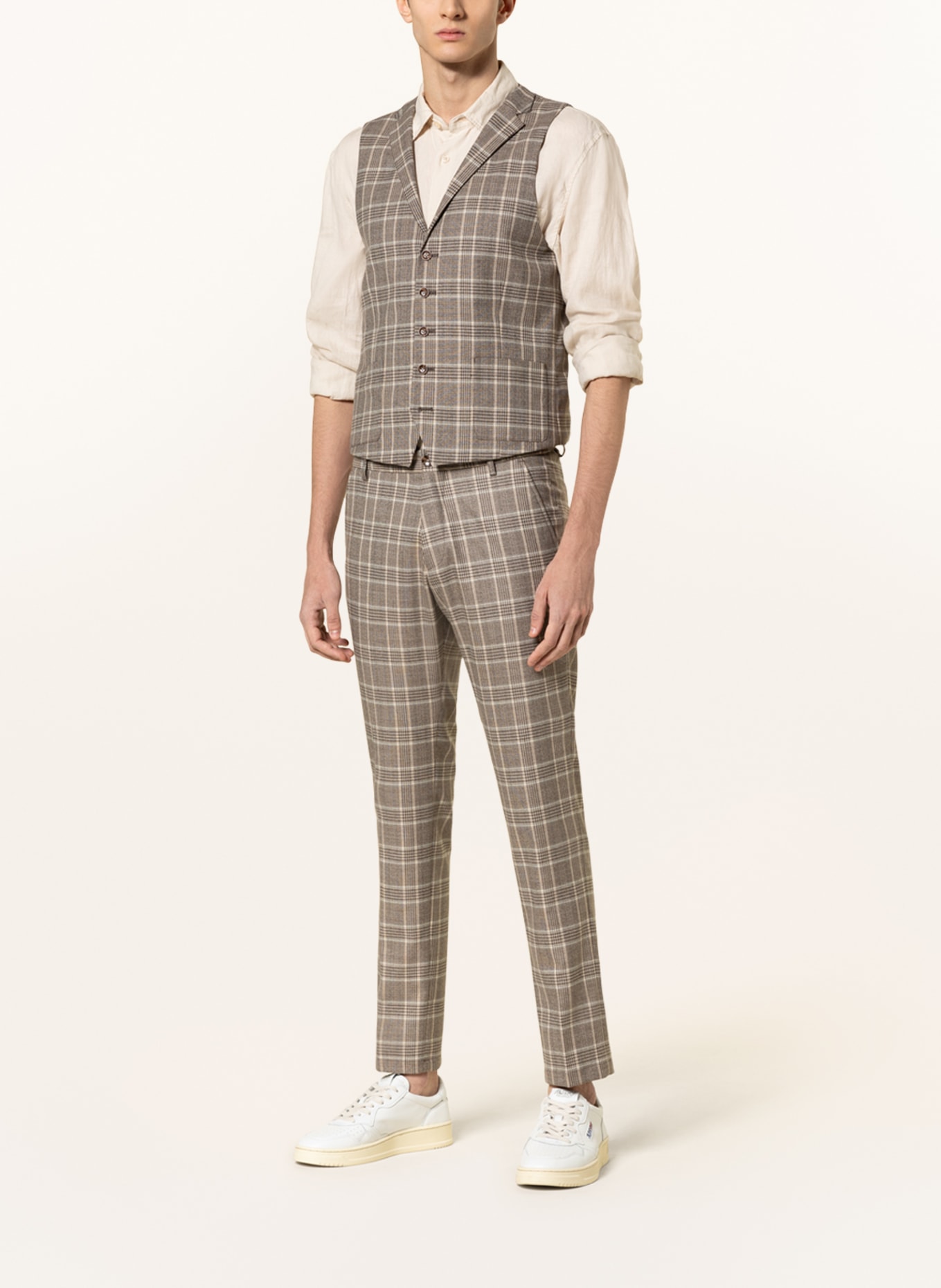 PAUL Suit vest slim fit, Color: LIGHT BROWN/ BROWN (Image 2)