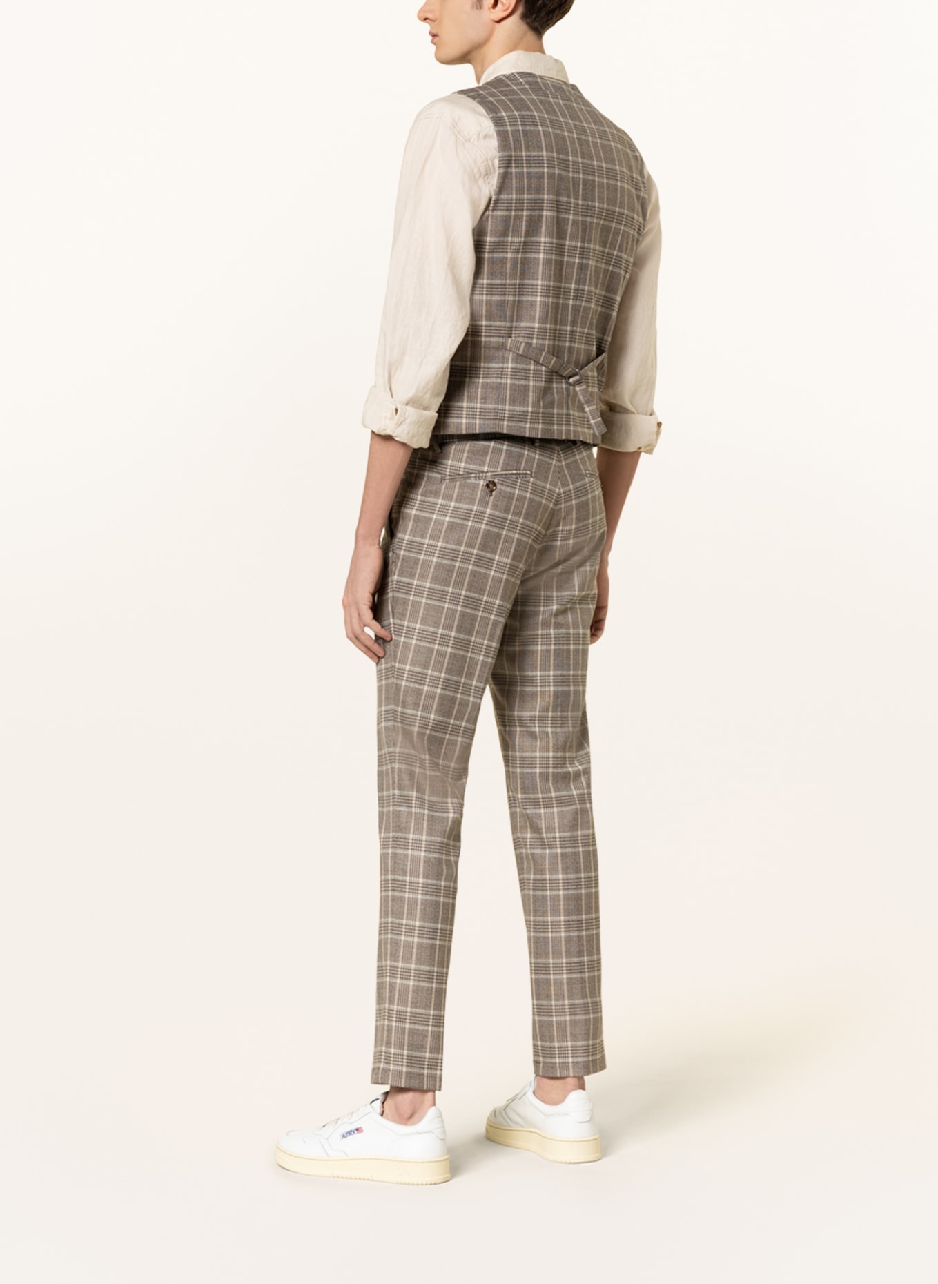 PAUL Suit vest slim fit, Color: LIGHT BROWN/ BROWN (Image 3)