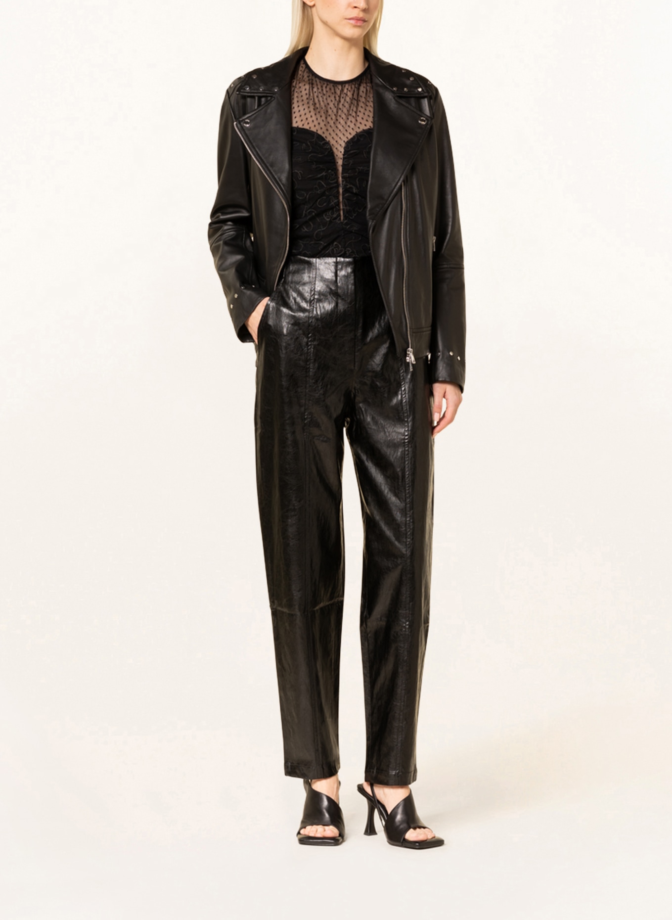 Lala Berlin Trousers PETCY in leather look, Color: BLACK (Image 2)