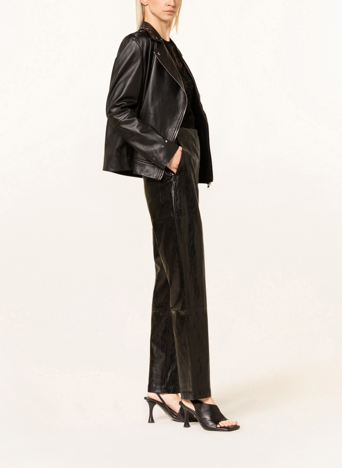 Lala Berlin Trousers PETCY in leather look, Color: BLACK (Image 4)