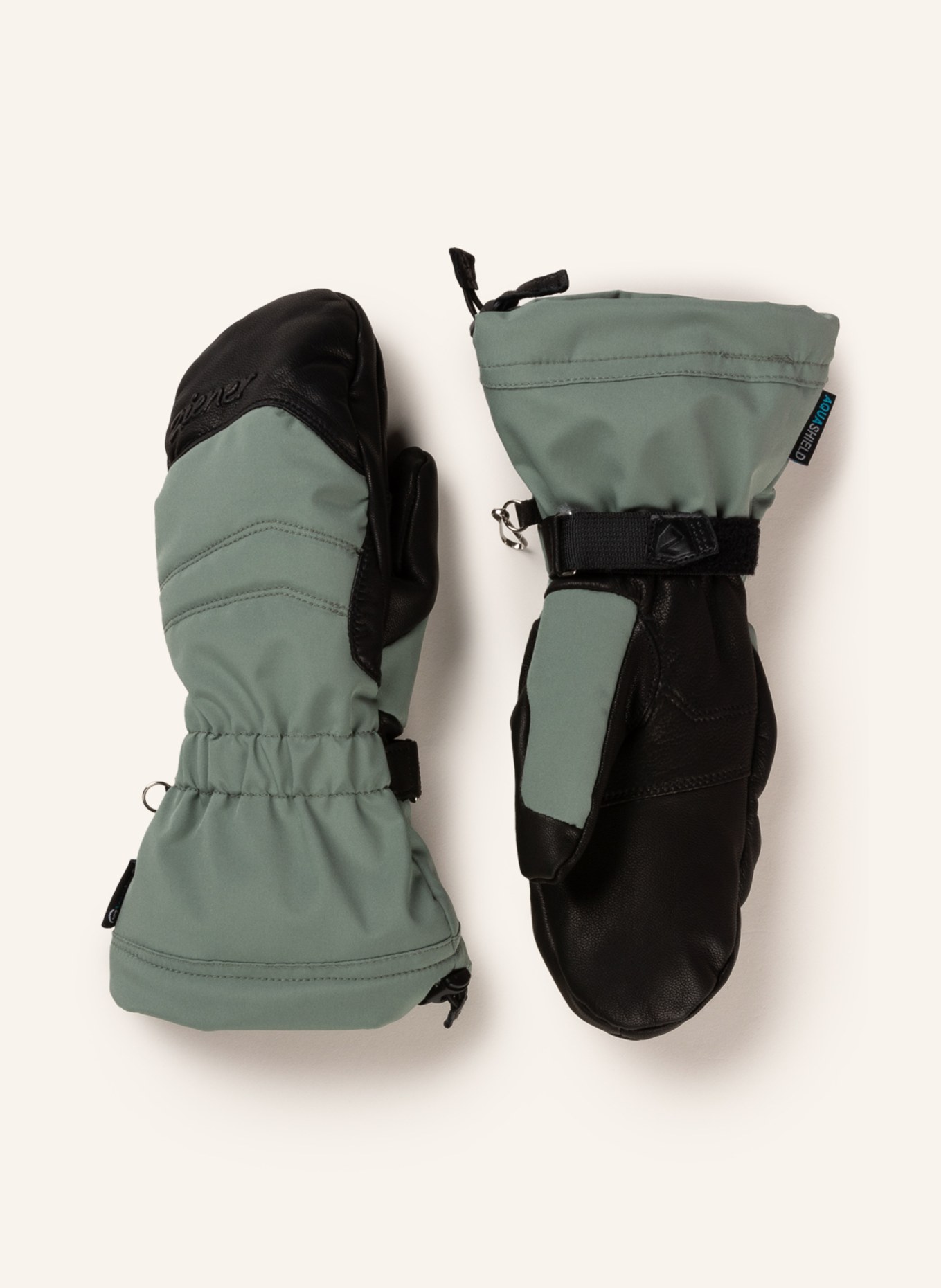 ziener Ski gloves KILATI with leather, Color: OLIVE/ BLACK (Image 1)