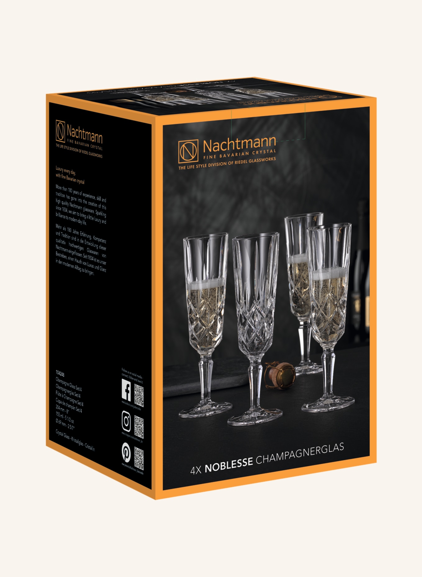 Nachtmann 4er-Set Champagnergläser NOBLESSE, Farbe: WEISS (Bild 3)
